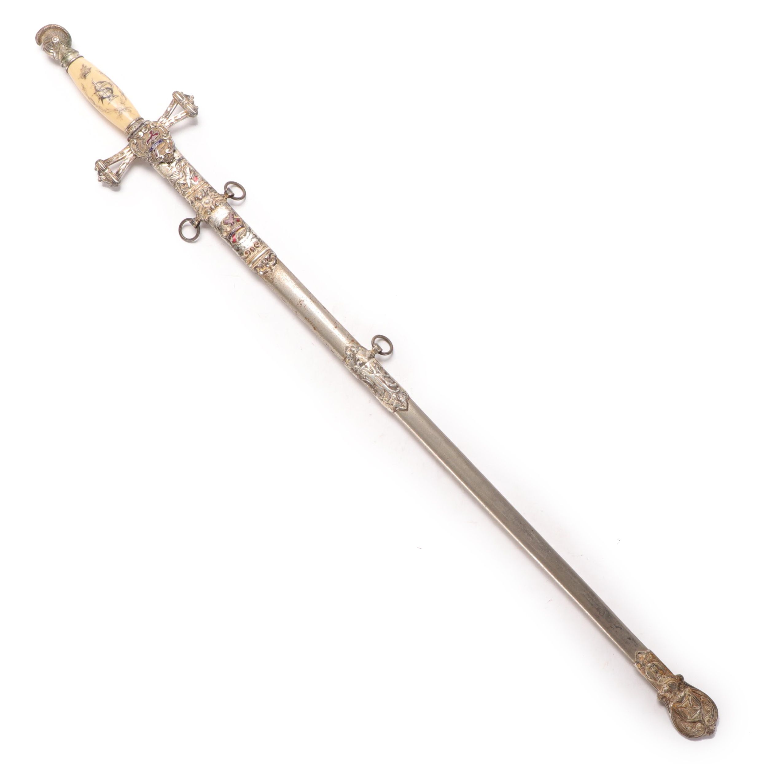 Ragalia Co. Masonic Temple Momento Mori Ceremonial Sword, Early 20th Century