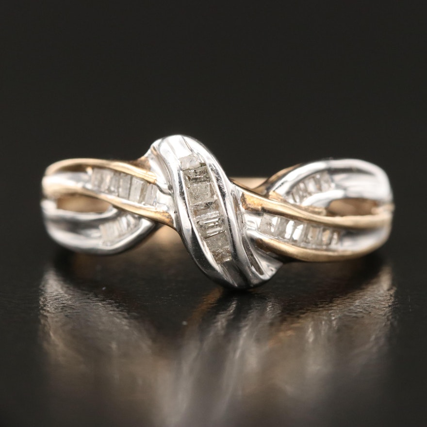 10K Diamond Knot Ring