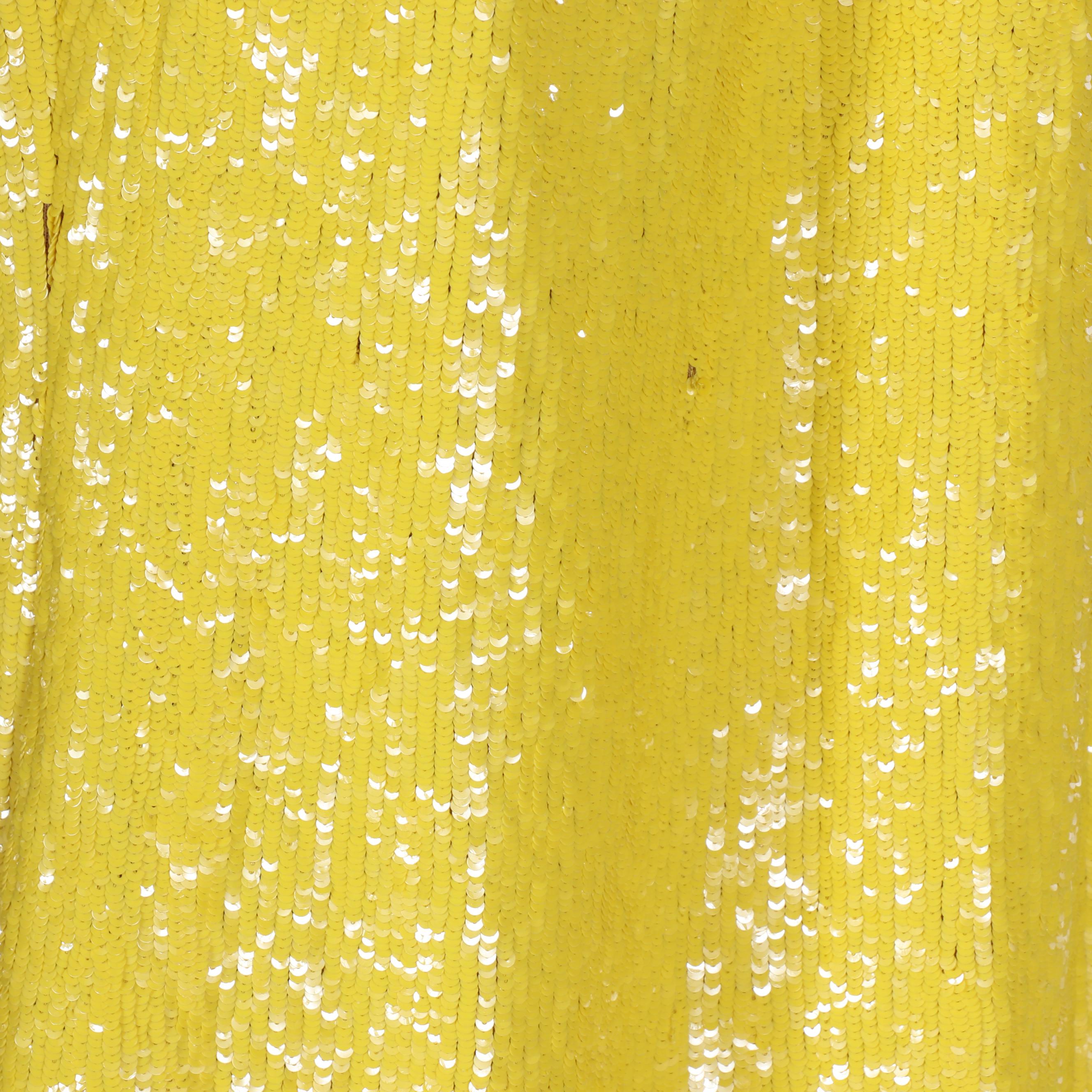 Michael Kors Yellow Sequin Column Gown Worn by Viola Davis, 2017 Golden Globes.