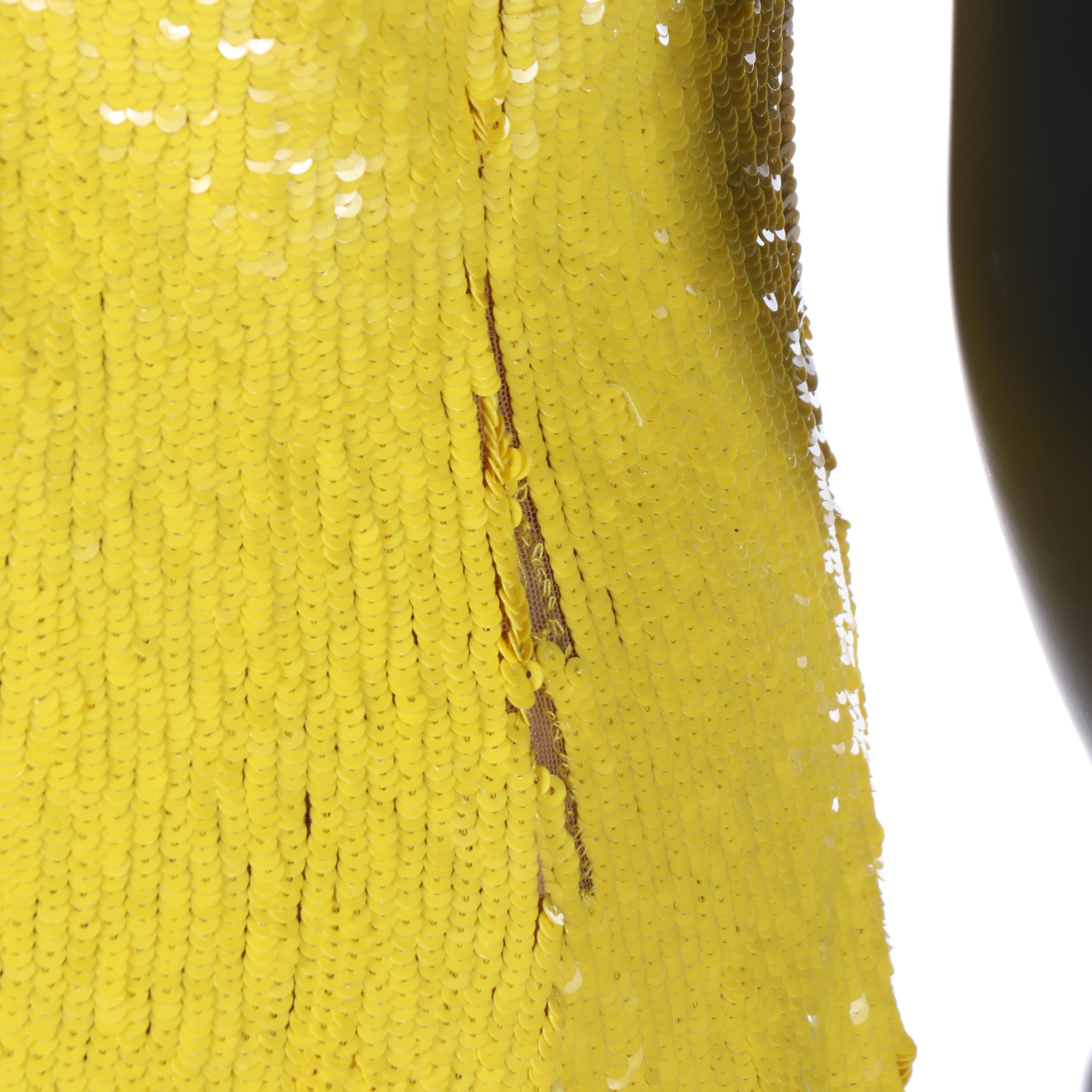 Michael Kors Yellow Sequin Column Gown Worn by Viola Davis, 2017 Golden Globes.