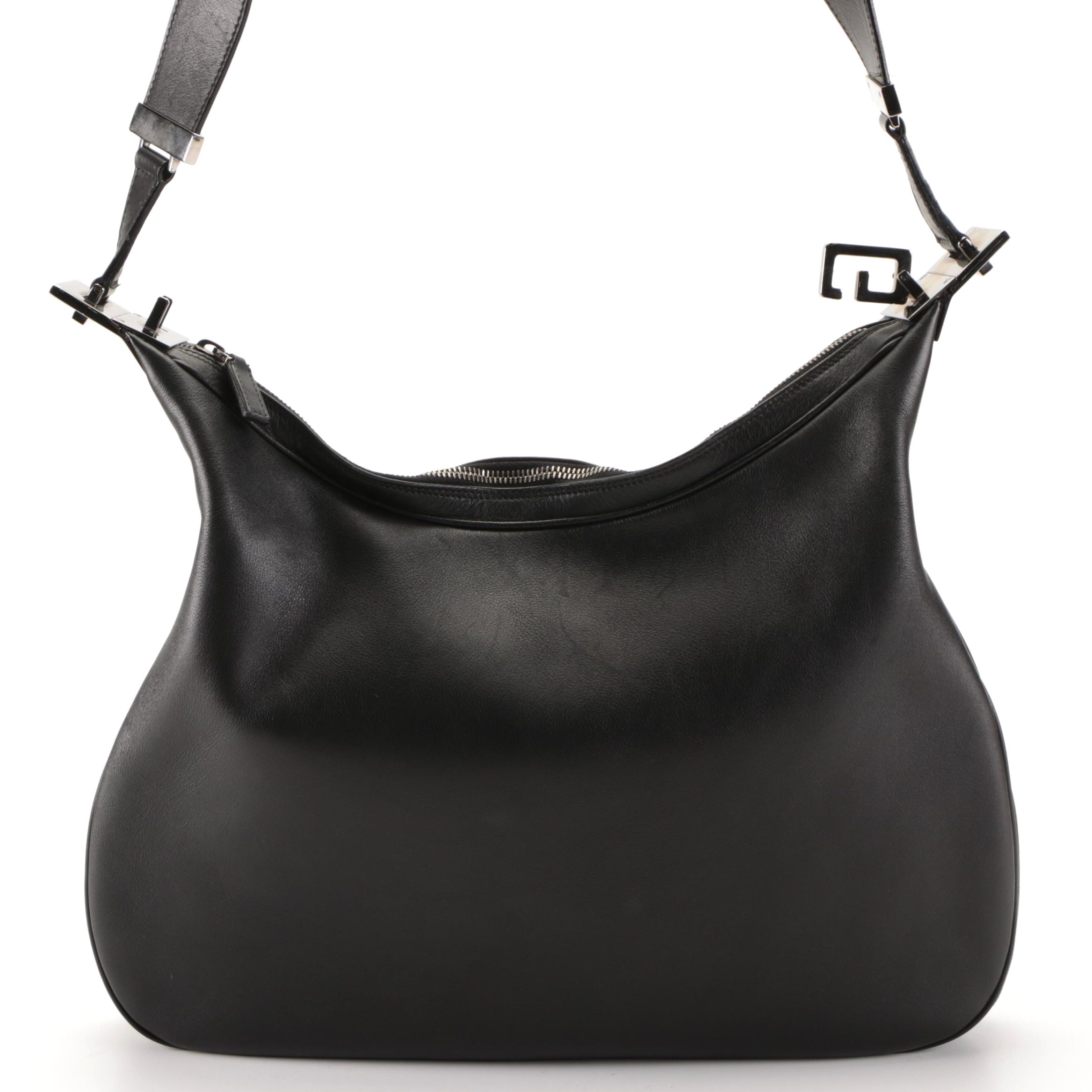 Gucci Zip Attaché Hobo Bag in Black Calfskin Leather