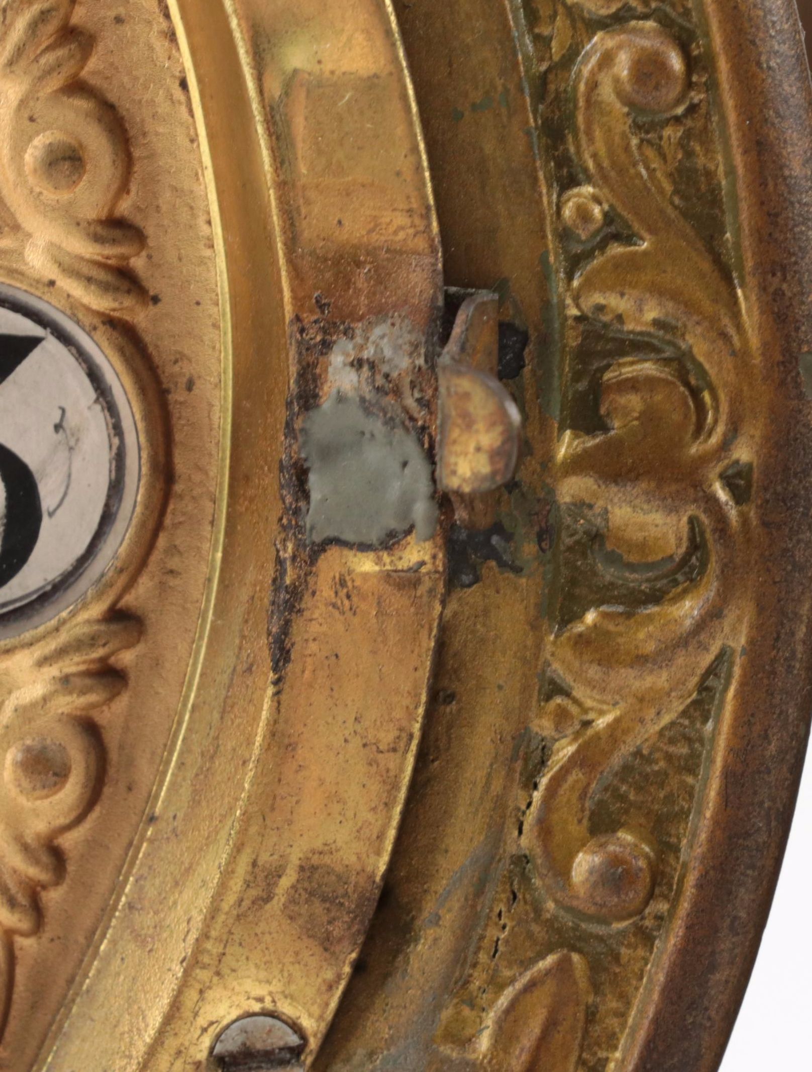 Waterbury Clock Co. Enameled Iron and Gilt Metal Figural Mantel Clock
