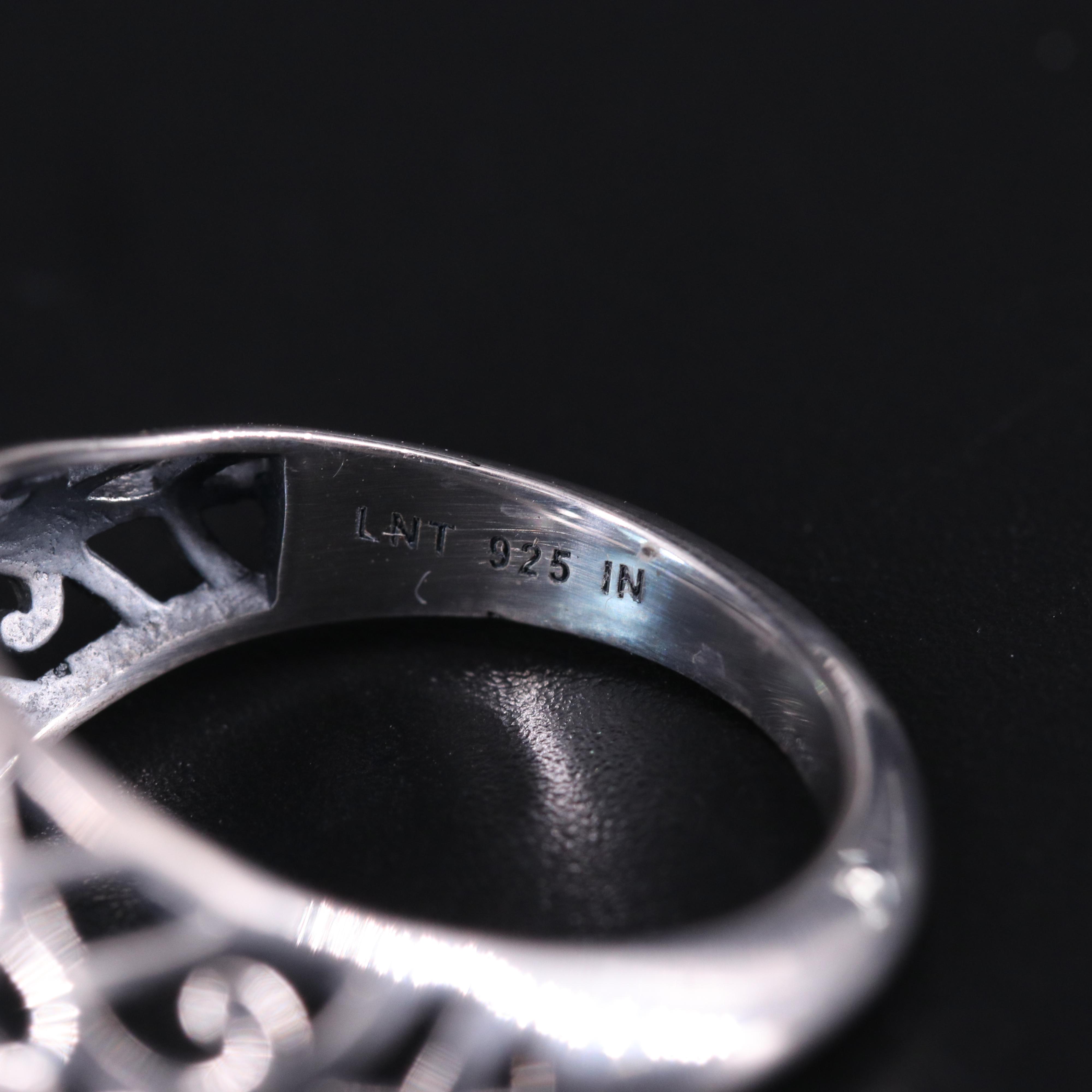 Sterling Silver Ring Trio Including Gemstones