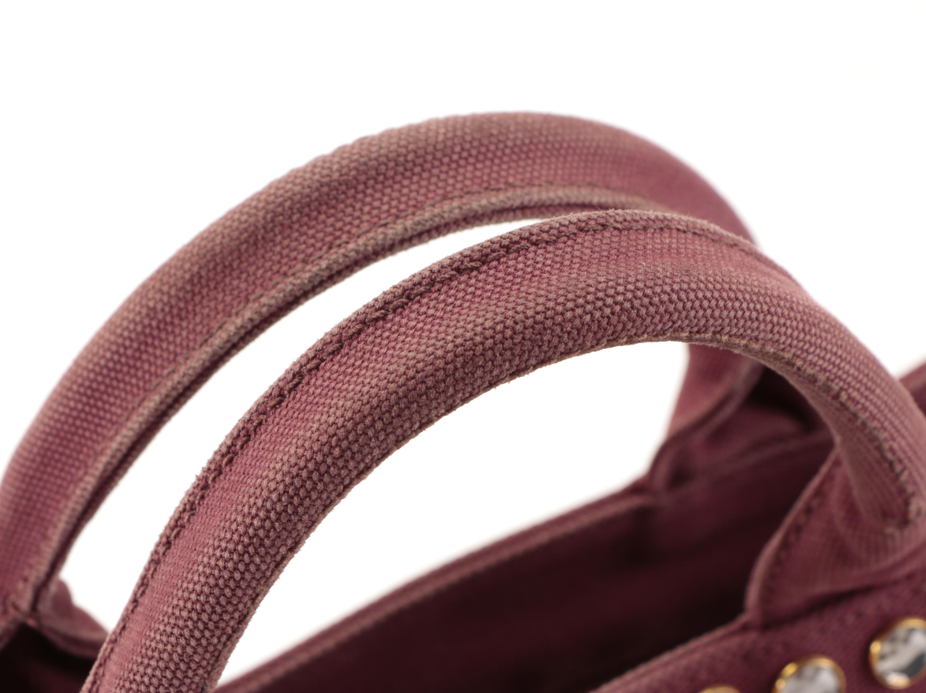 Prada Canapa Two-Way Tote in Embellished Amaranto Canvas