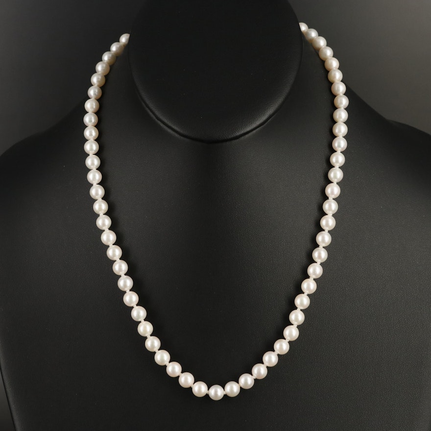 Pearl Necklace with 14K Clasp