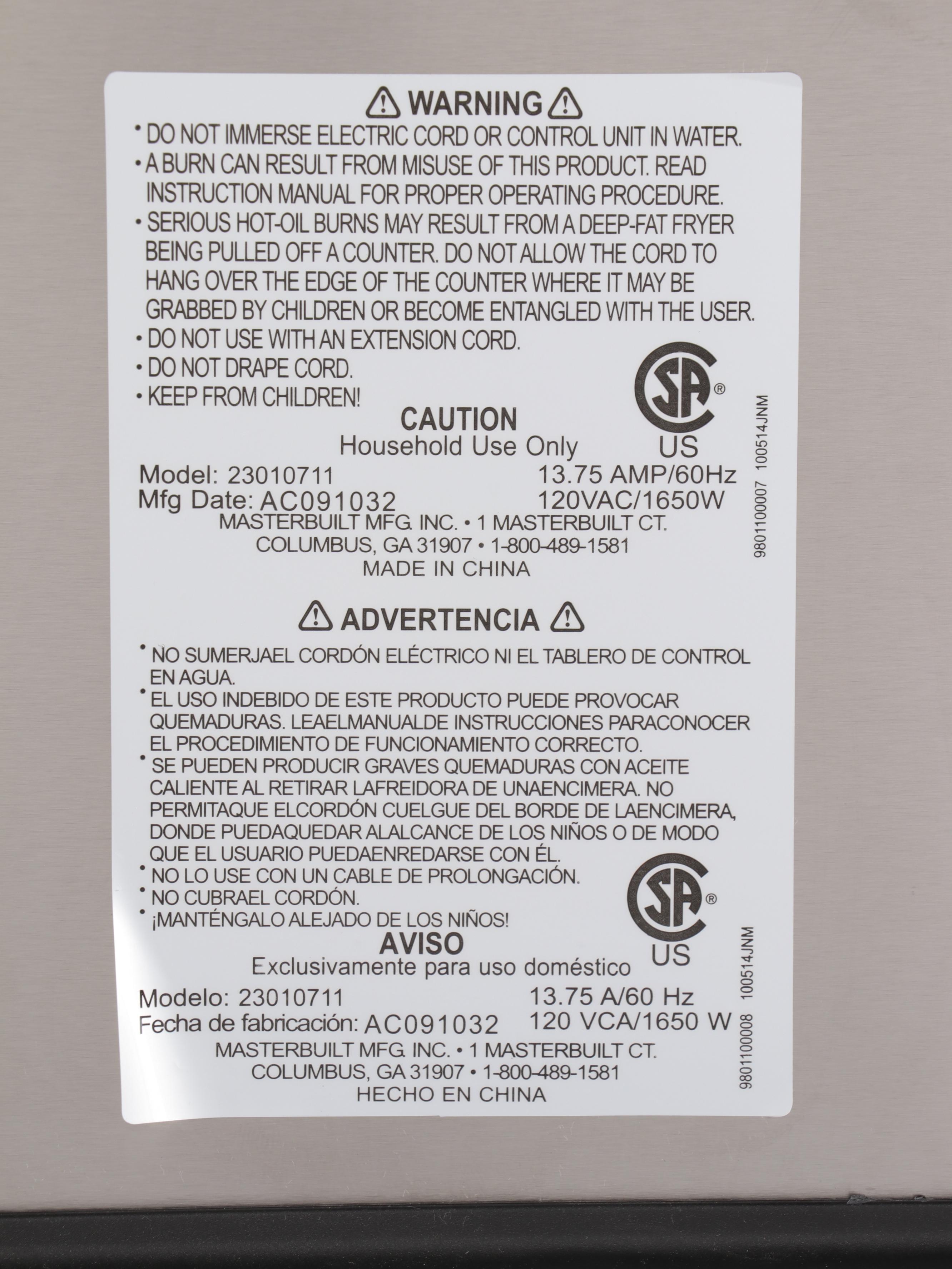 Butterball Professional Series Electric Turkey Fryer