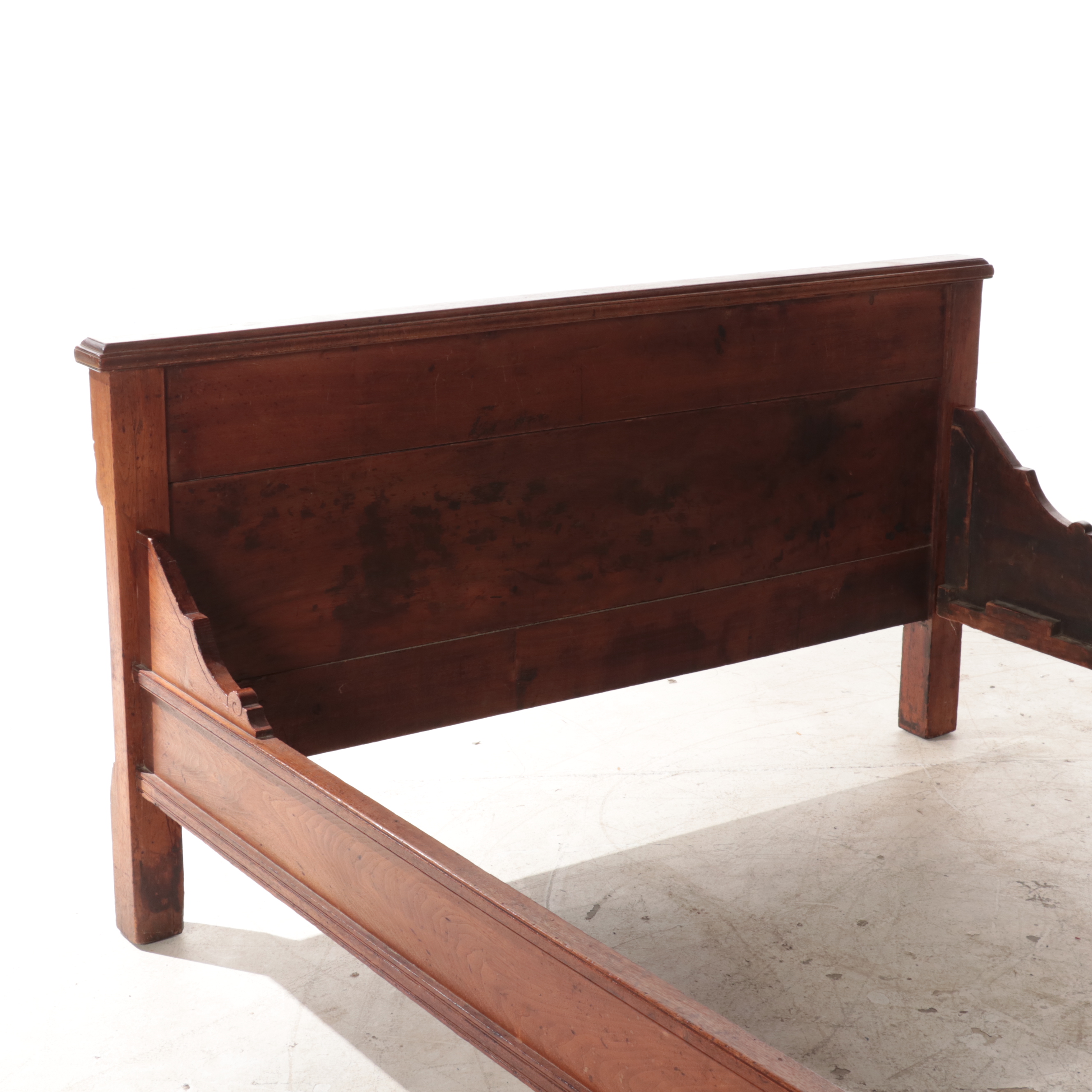 Victorian Eastlake Walnut Bed in Full Size, Late 19th Century