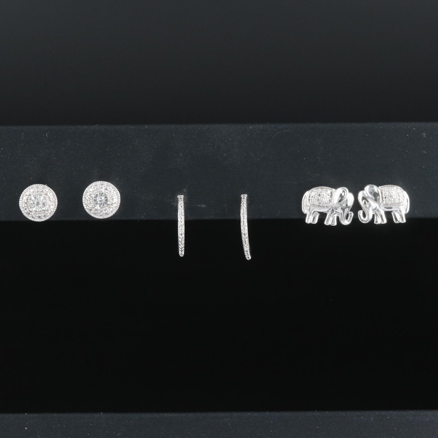 Sterling Diamond Earring Selection