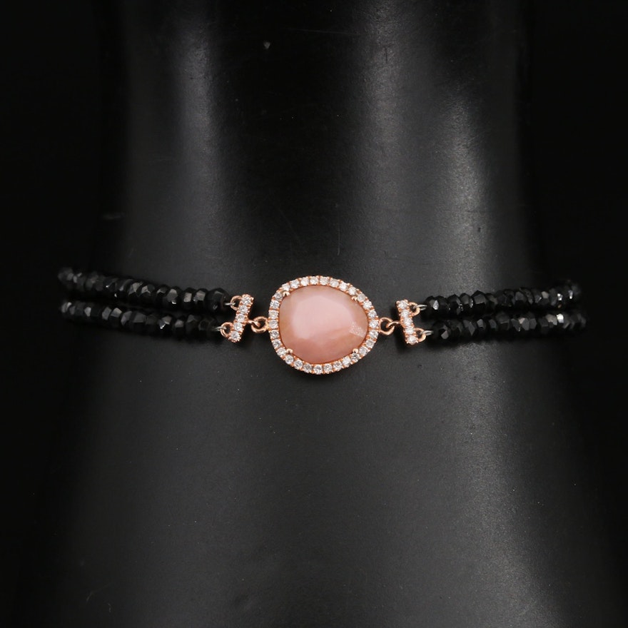 Meira T 14K Common Opal, Diamond and Spinel Bracelet