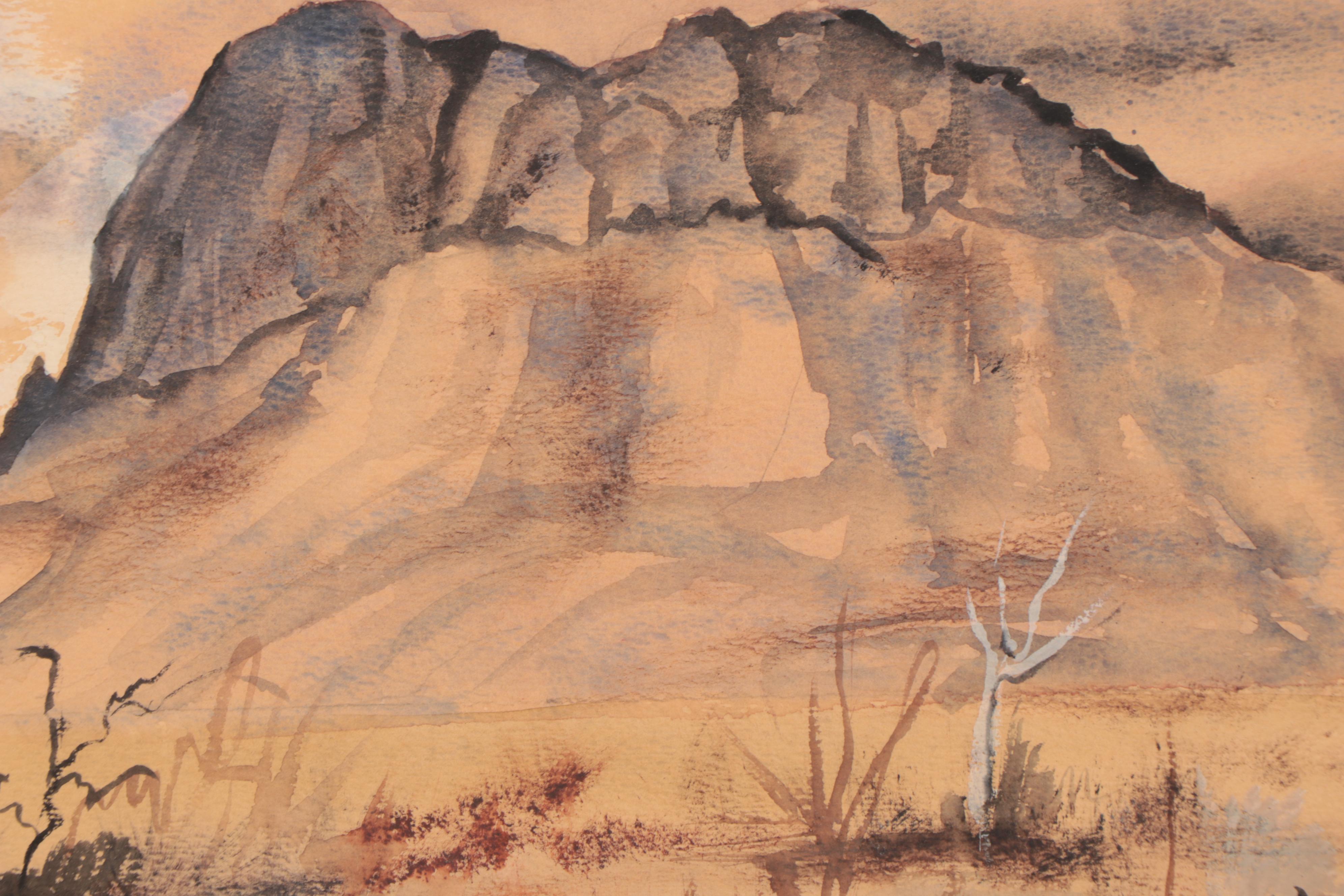 Mountain Landscape Watercolor Painting