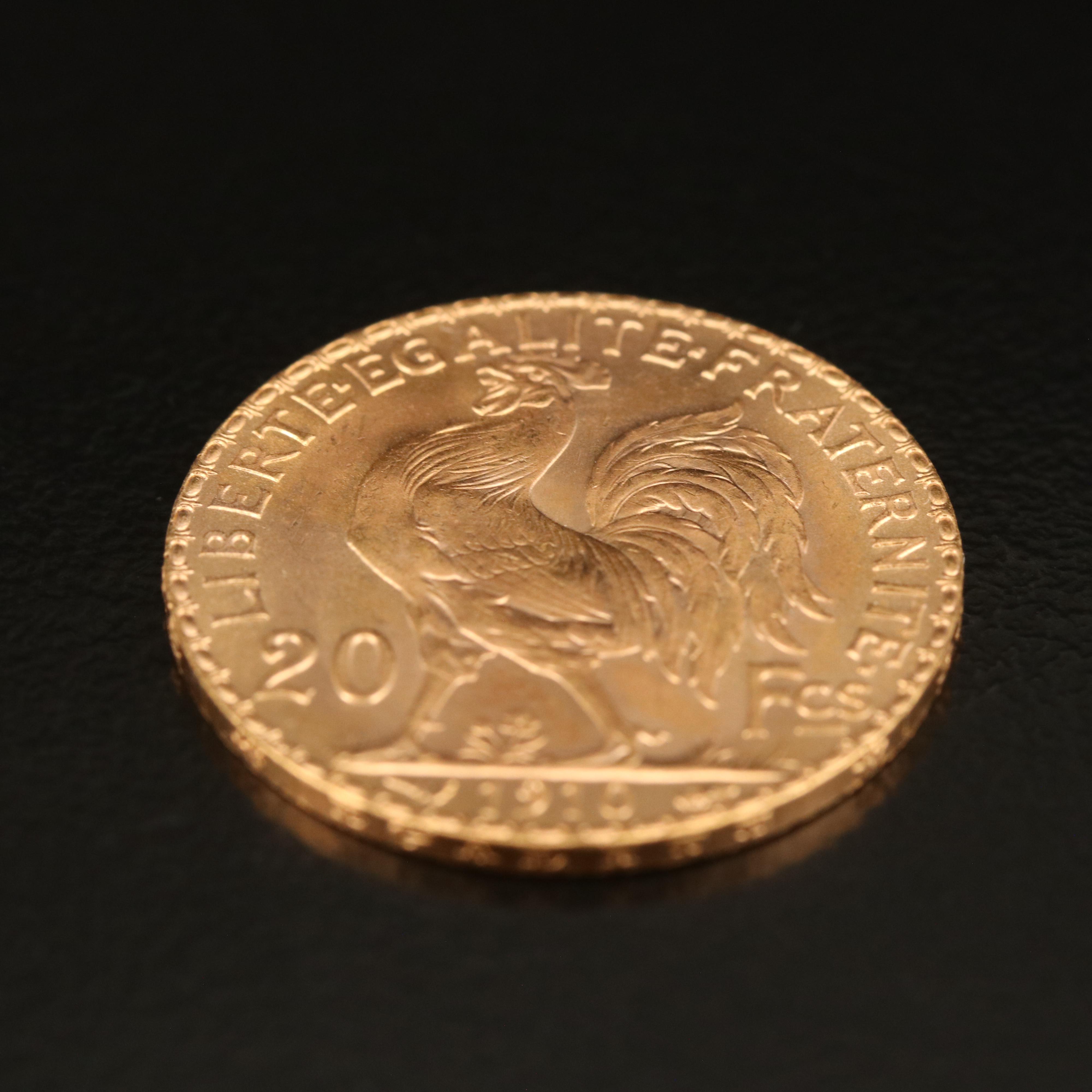 1910 France Twenty Francs Gold Coin