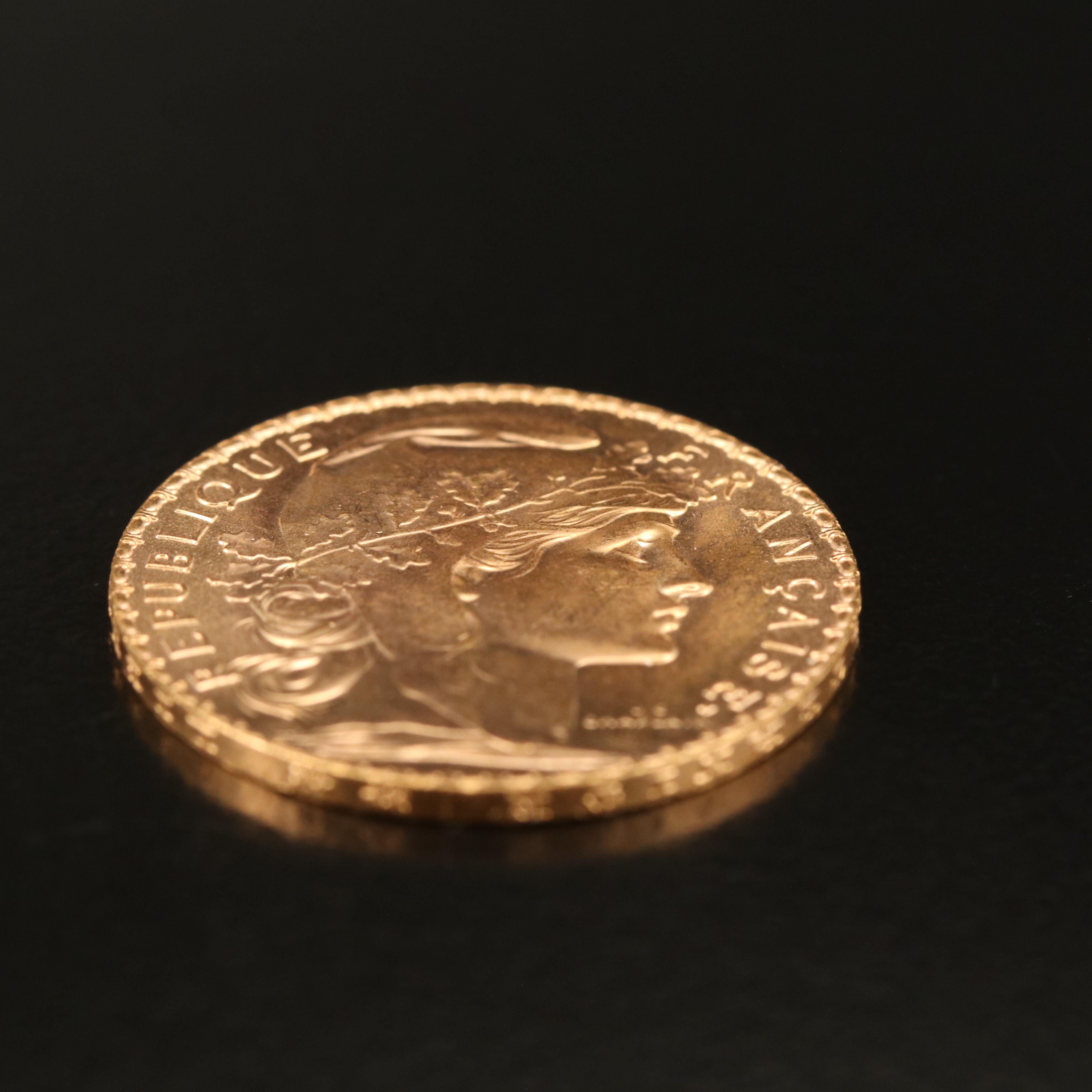 1910 France Twenty Francs Gold Coin