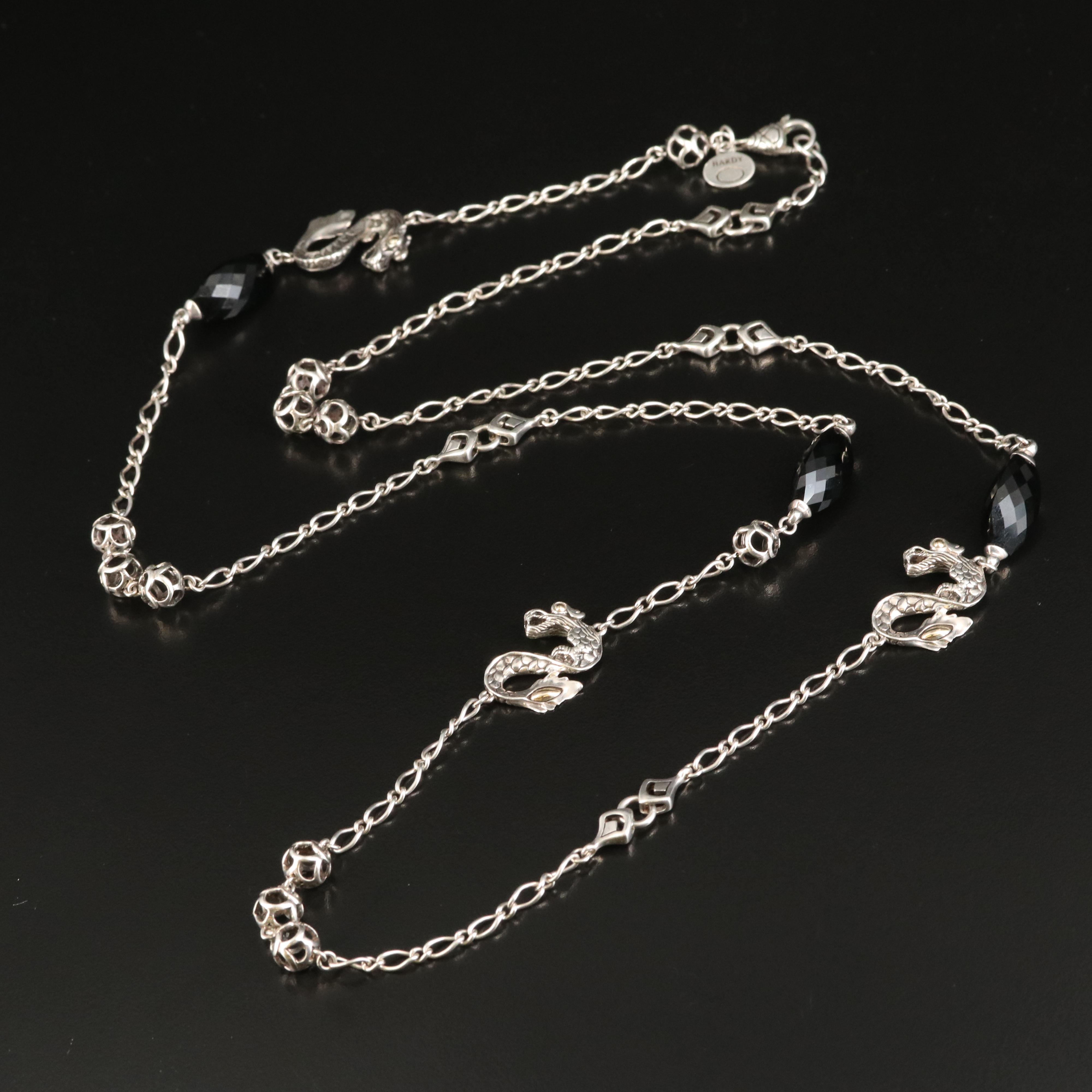 John Hardy "Legends Naga" Black Onyx Station Necklace with 18K Accents