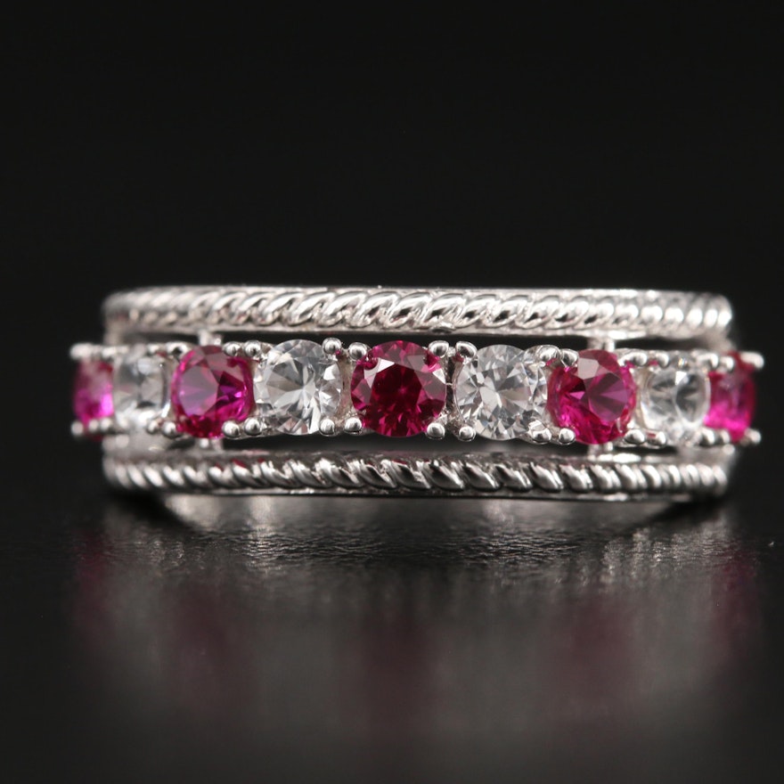 Sterling Ruby and Topaz Band
