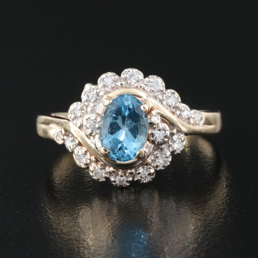 10K Topaz and Diamond Ring