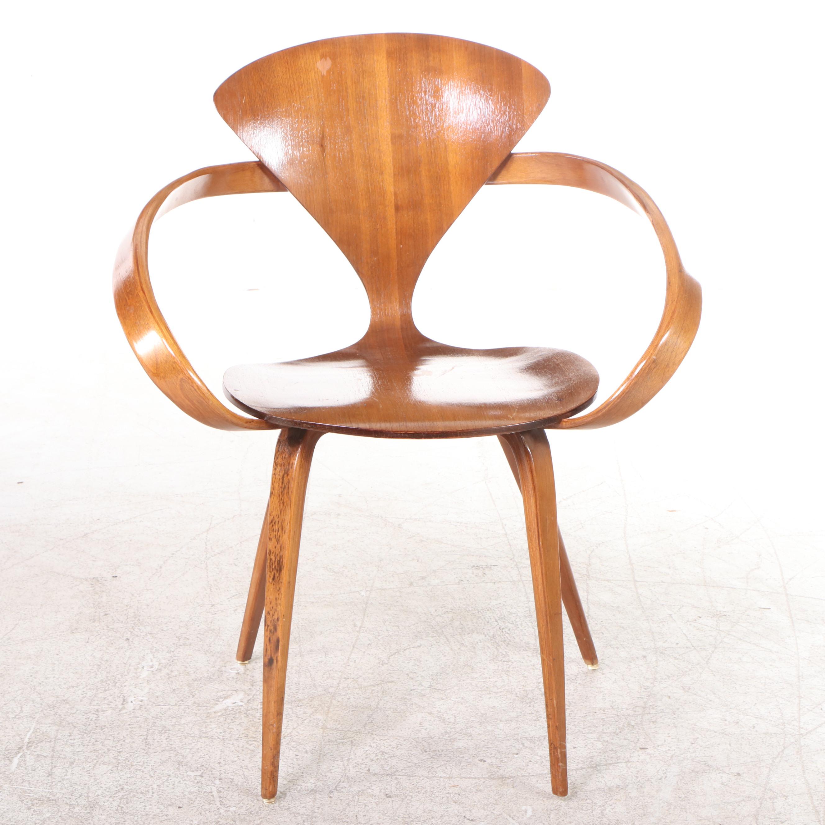 Norman Cherner for Plycraft Mid Century Modern Walnut Plywood "Pretzel" Chair