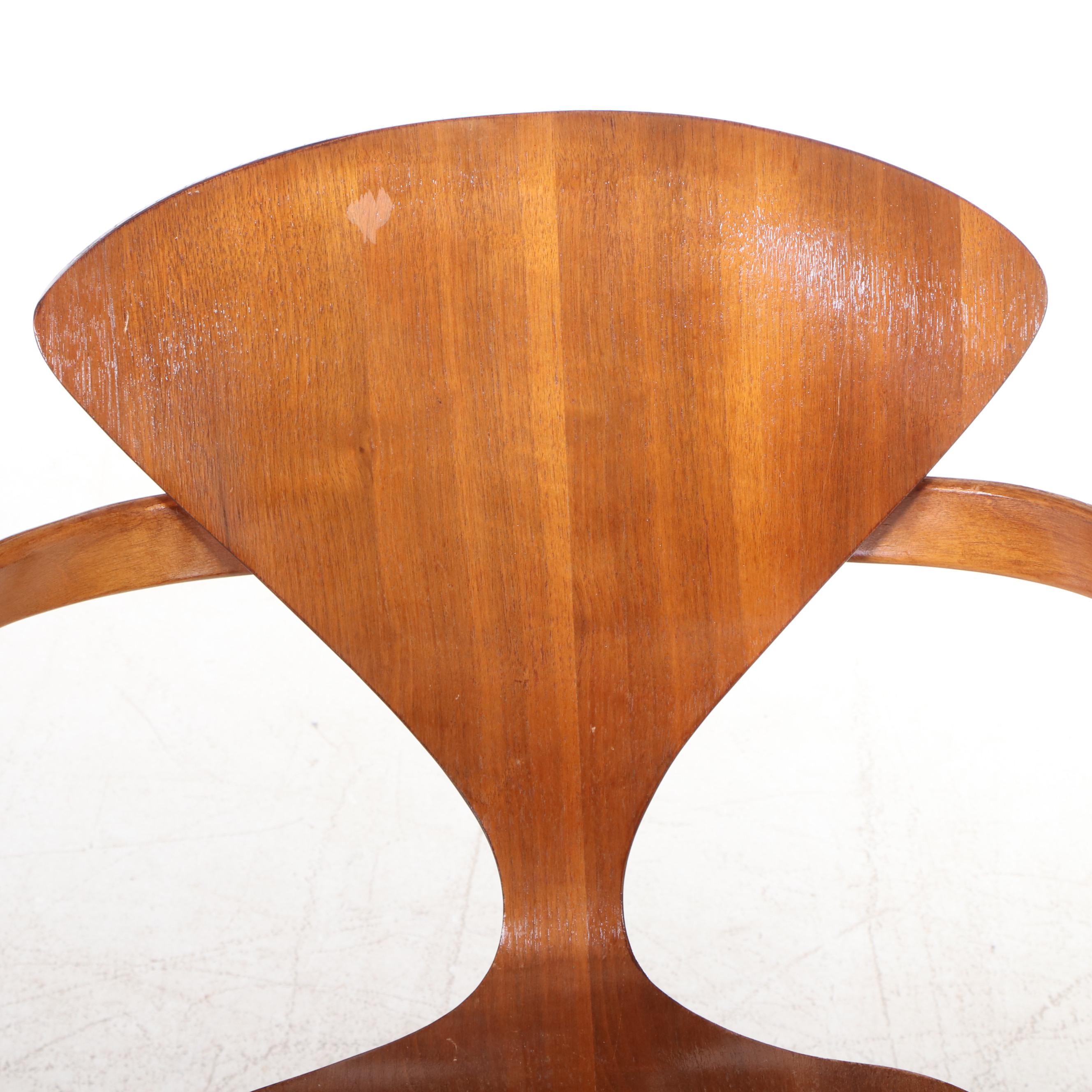 Norman Cherner for Plycraft Mid Century Modern Walnut Plywood "Pretzel" Chair