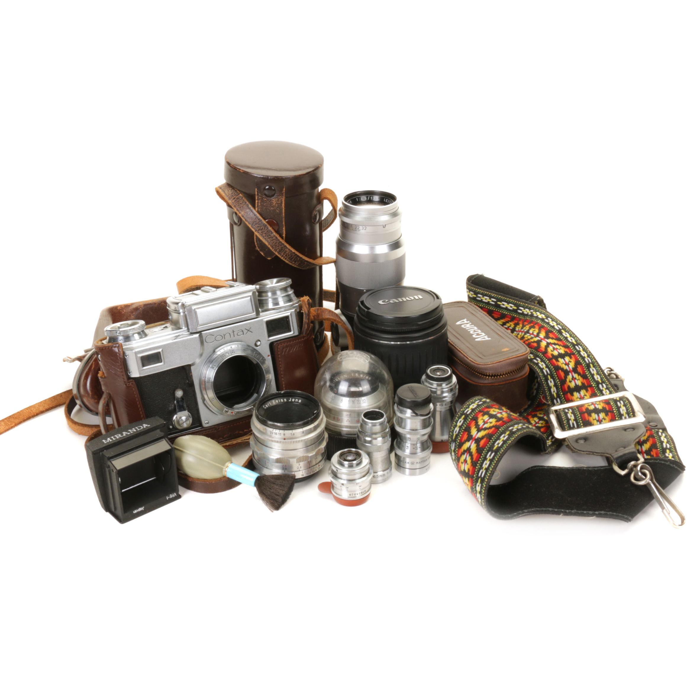 Zeiss Ikon Contax Camera with Canon, Jena and Other Lenses and Accessories