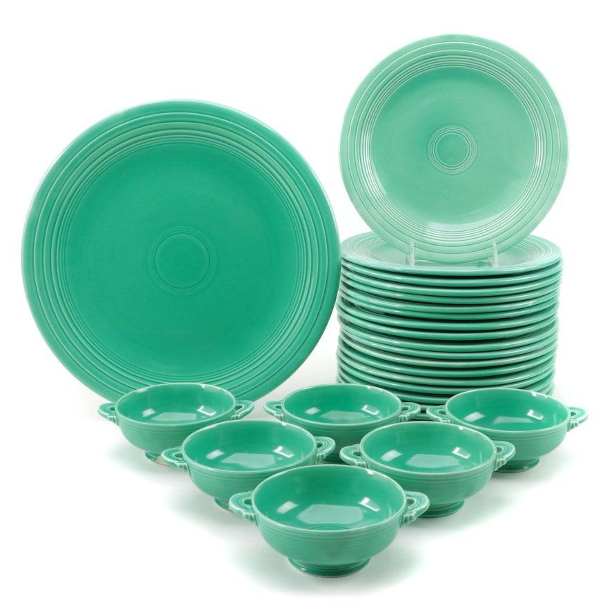 Homer Laughlin Co. Green "Fiesta" Plates and Bowls Collection