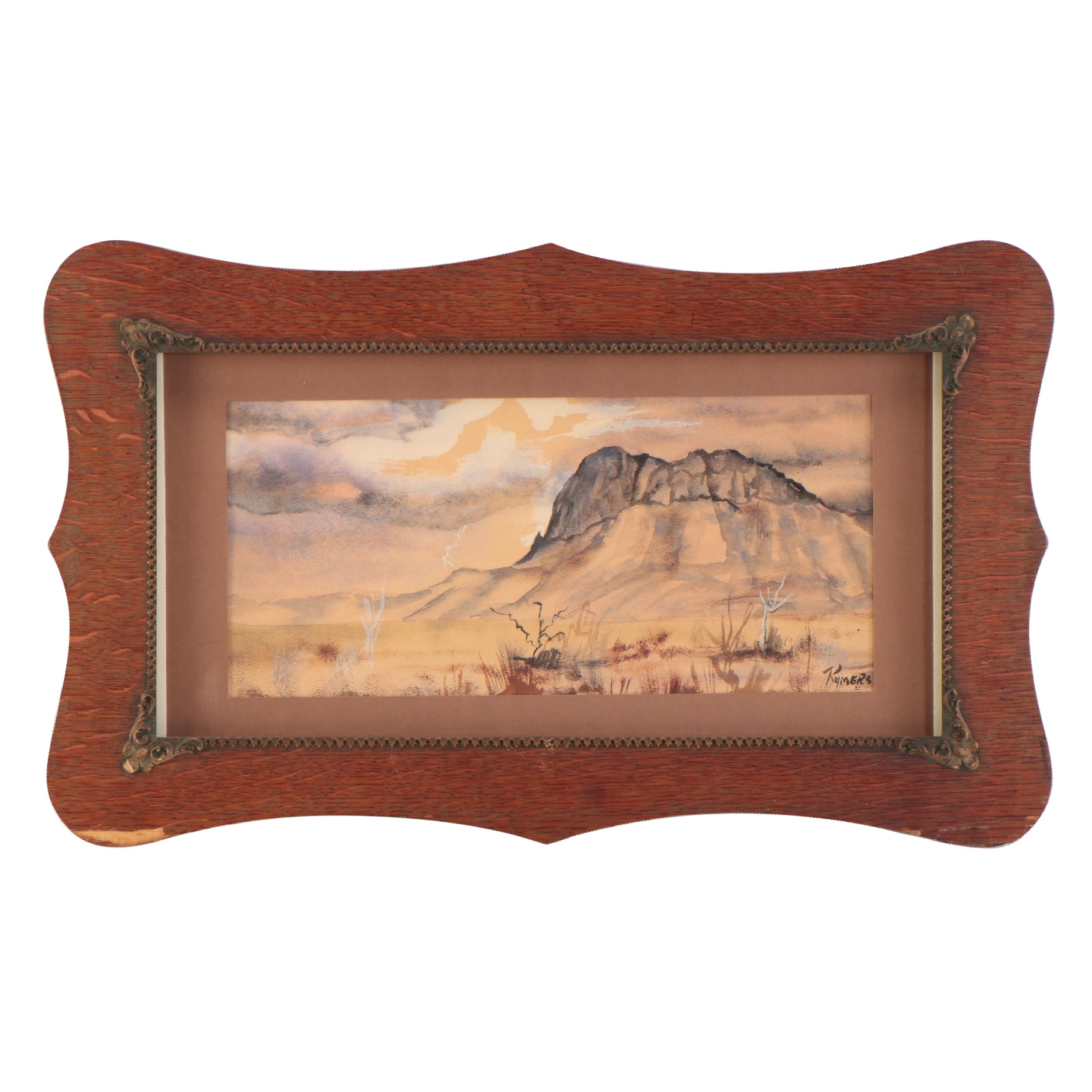 Mountain Landscape Watercolor Painting