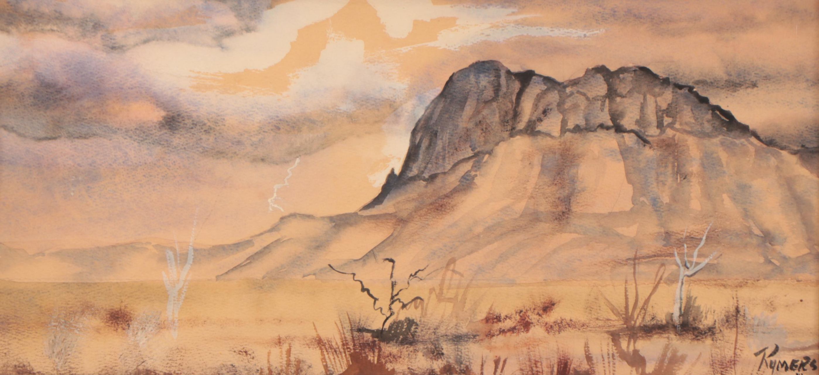 Mountain Landscape Watercolor Painting