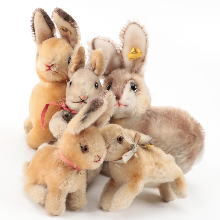 Steiff Pummy Bunny and More Mohair Bunny Stuffed Animals
