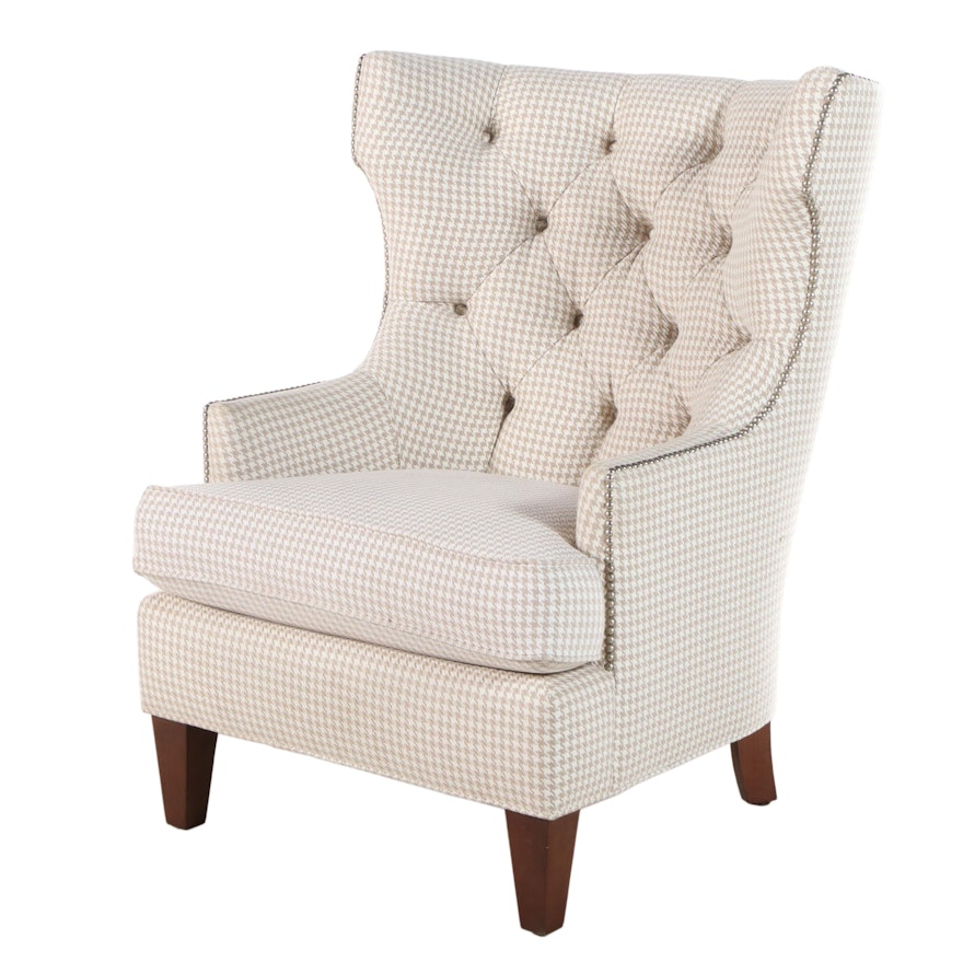 Highland House Hounds Tooth Upholstered Lounge Chair