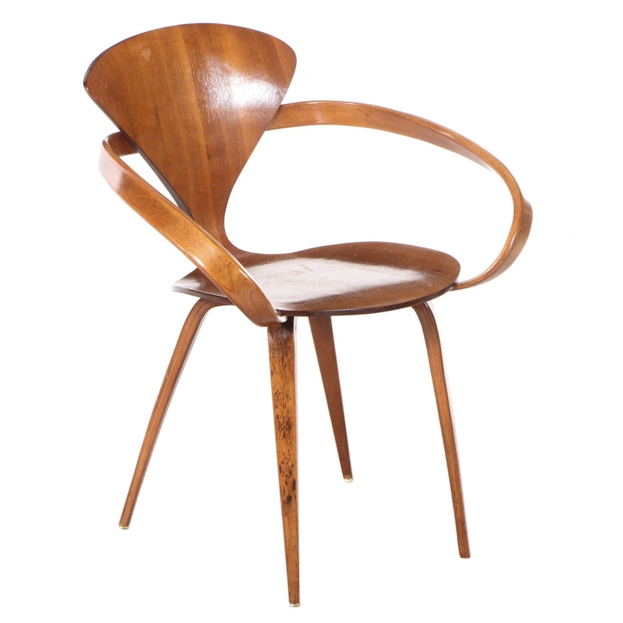 Norman Cherner for Plycraft Mid Century Modern Walnut Plywood "Pretzel" Chair