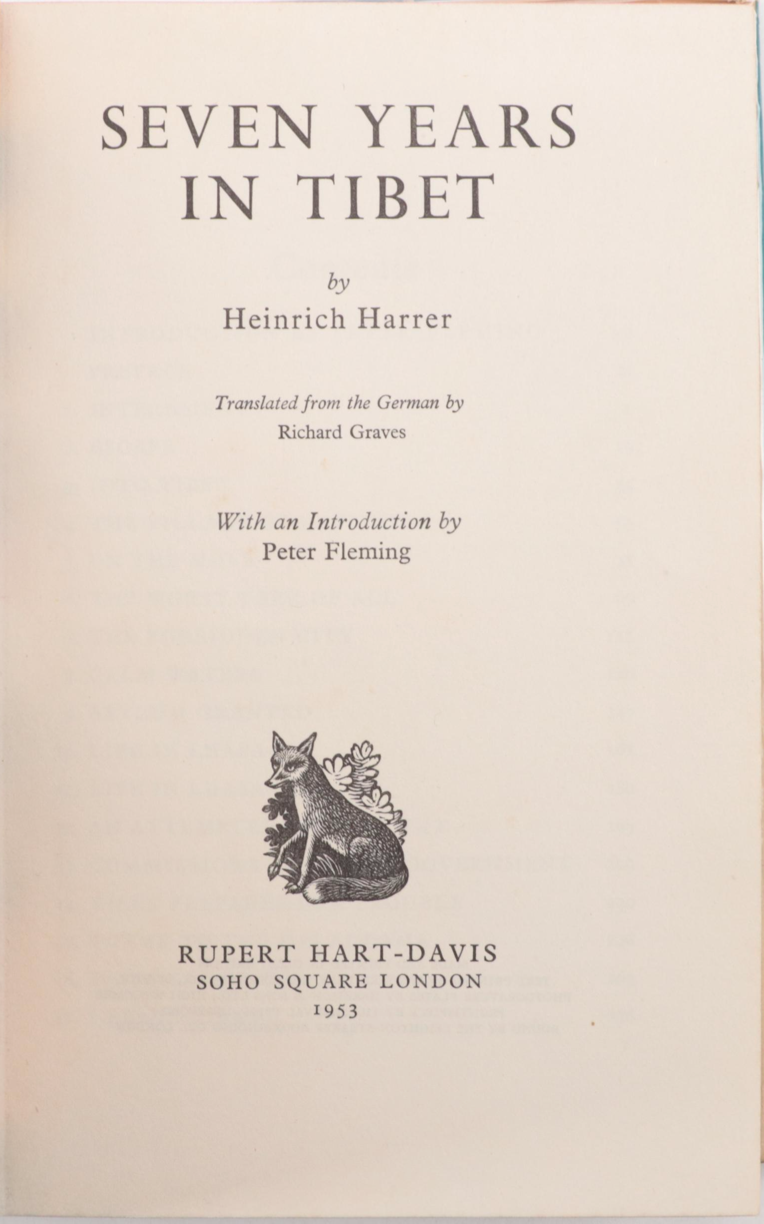 Signed First UK Edition "Seven Years in Tibet" by Heinrich Harrer, 1953