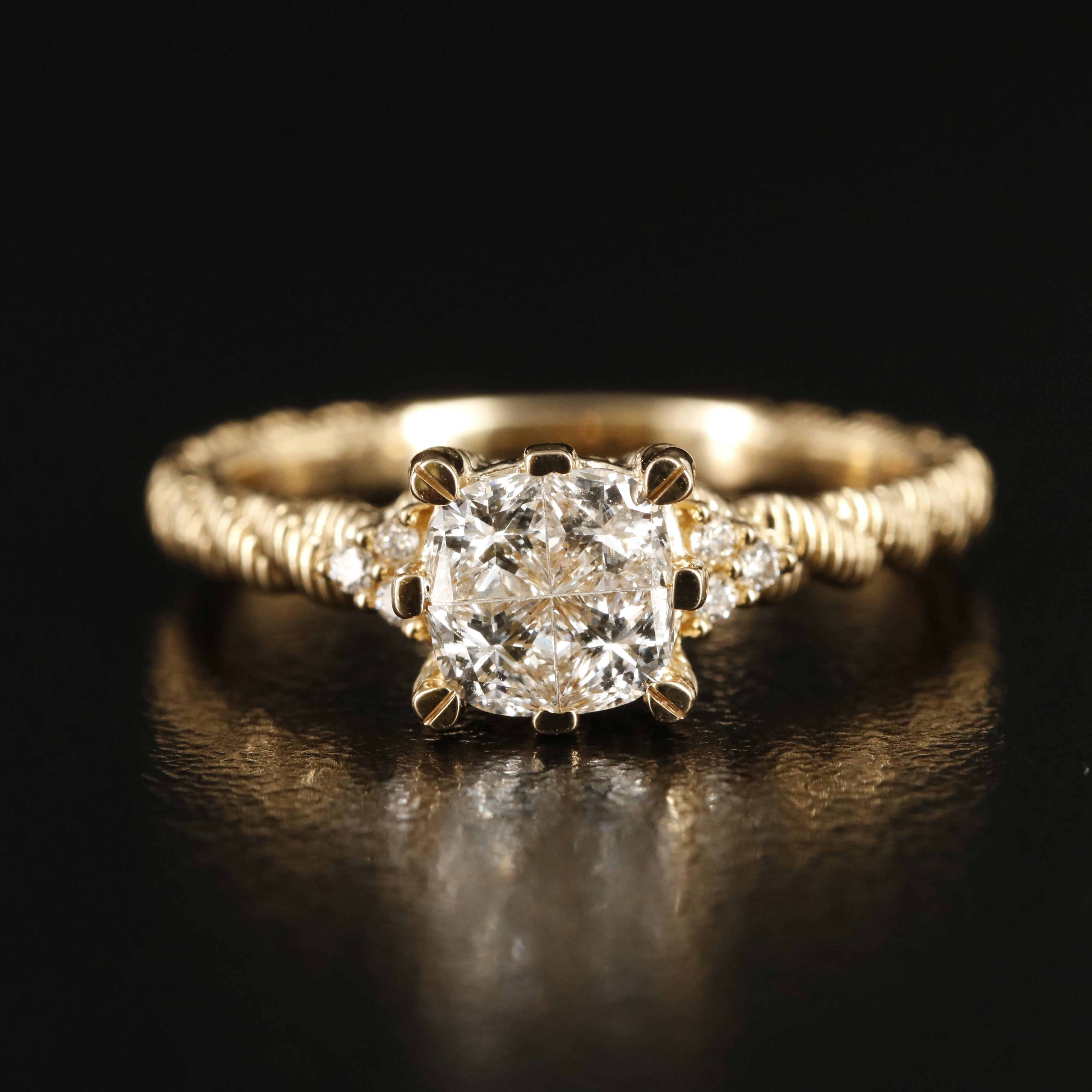 Judith Ripka 14K 0.52 CTW Diamond Braid Detail Ring