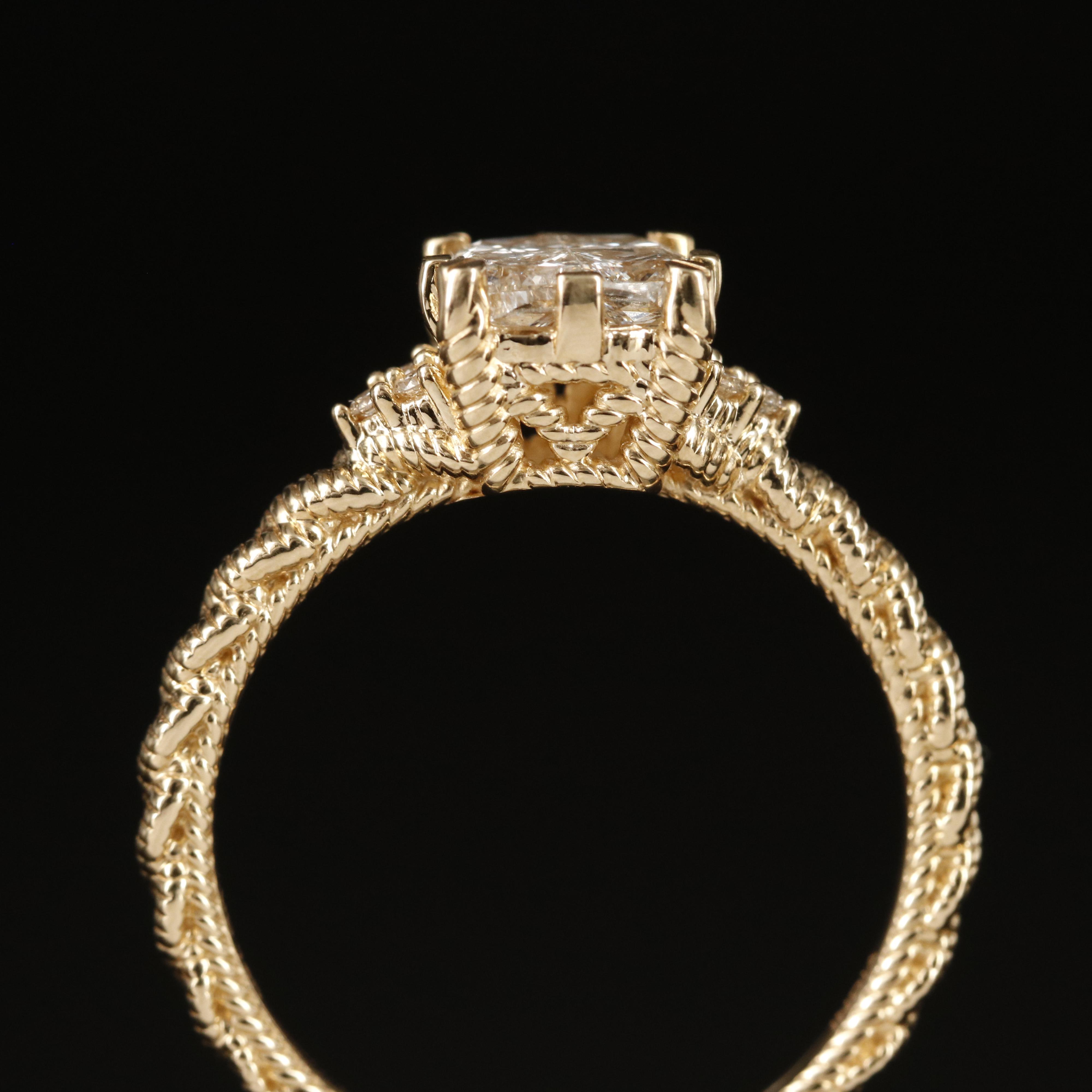 Judith Ripka 14K 0.52 CTW Diamond Braid Detail Ring