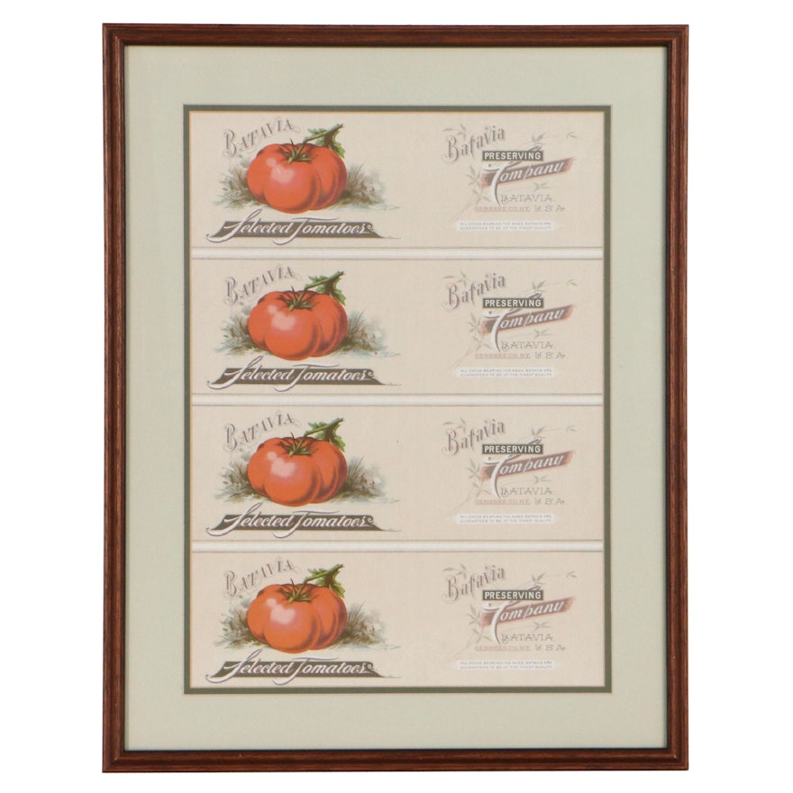 Chromolithograph Advertisement "Batavia Selected Tomatoes"