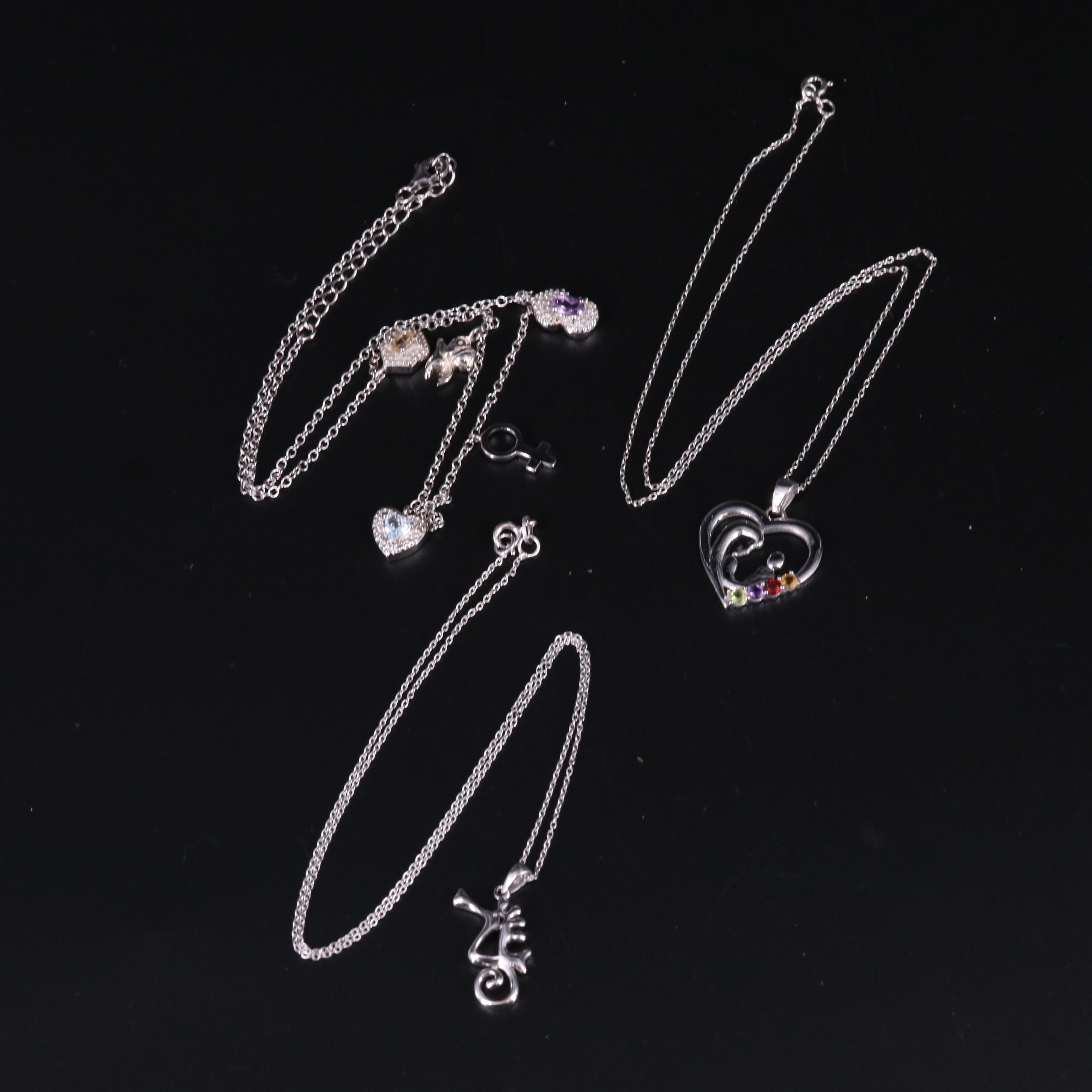 Sterling Silver Gemstone Necklace Collection
