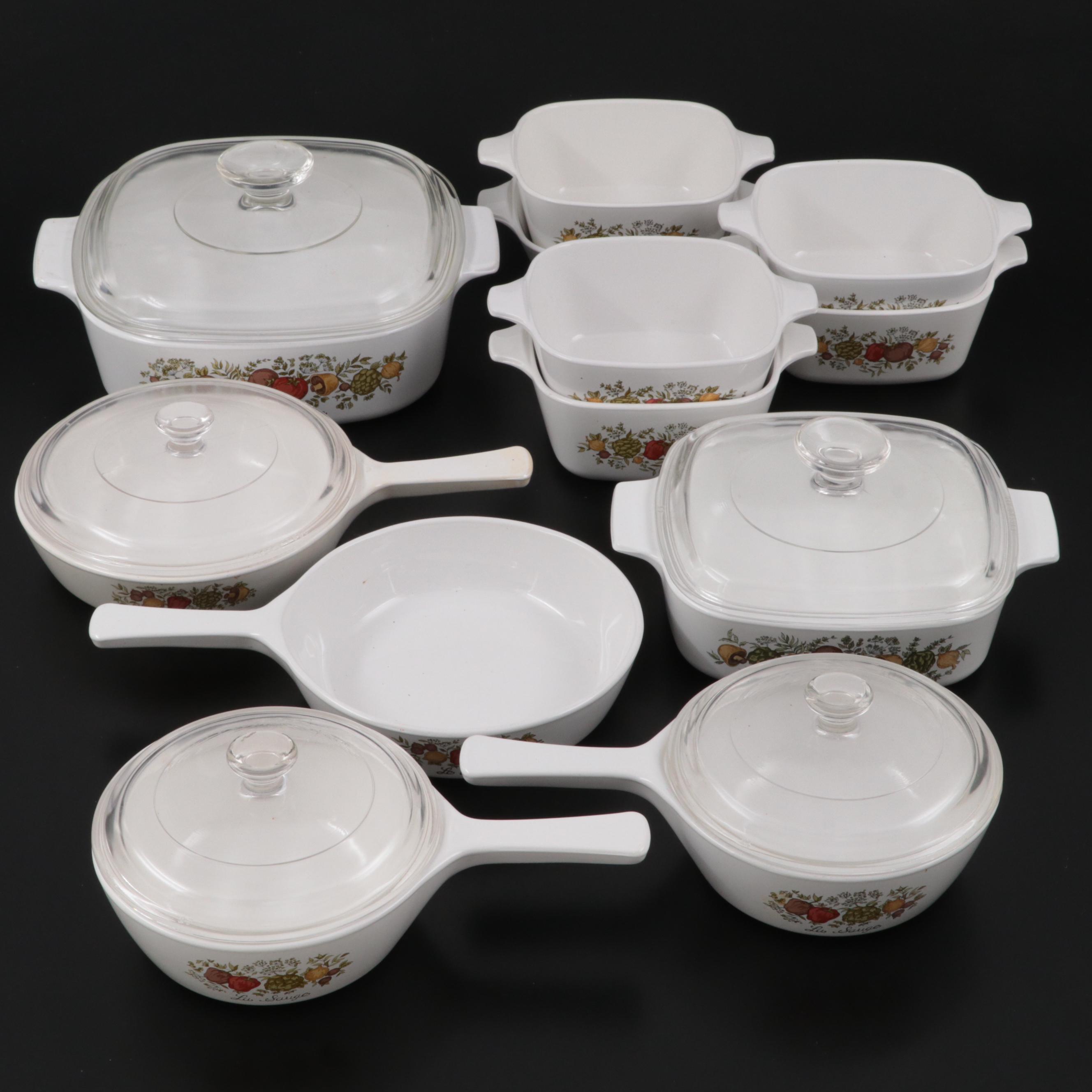 Corning Ware "Spice of Life" Ceramic Bakeware, Late 20th Century