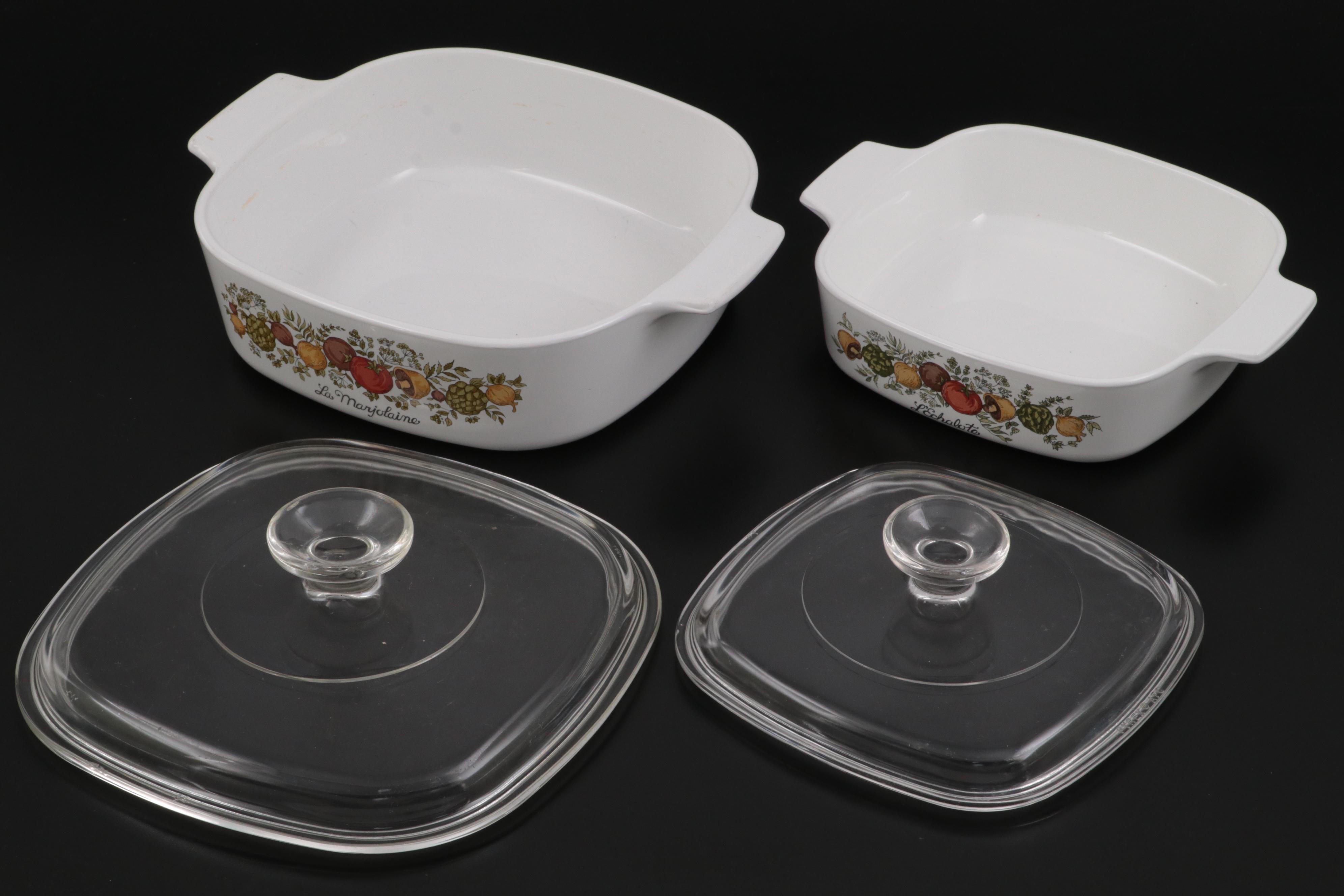 Corning Ware "Spice of Life" Ceramic Bakeware, Late 20th Century
