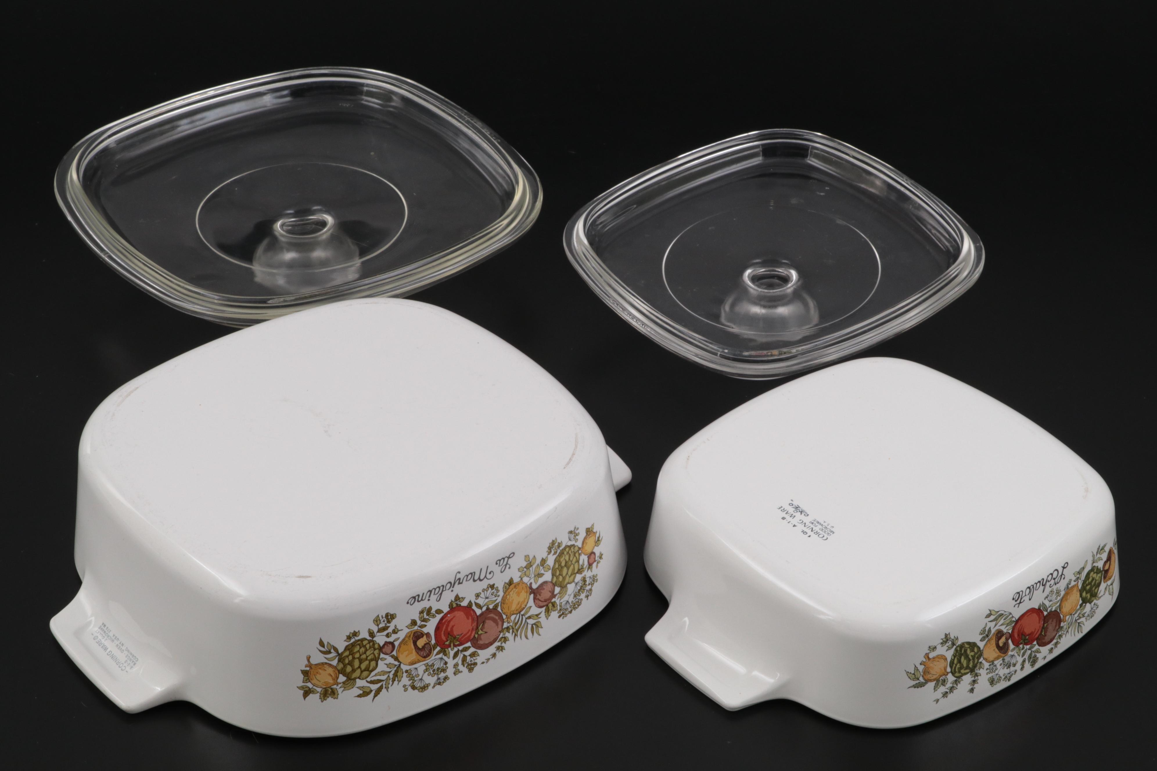 Corning Ware "Spice of Life" Ceramic Bakeware, Late 20th Century
