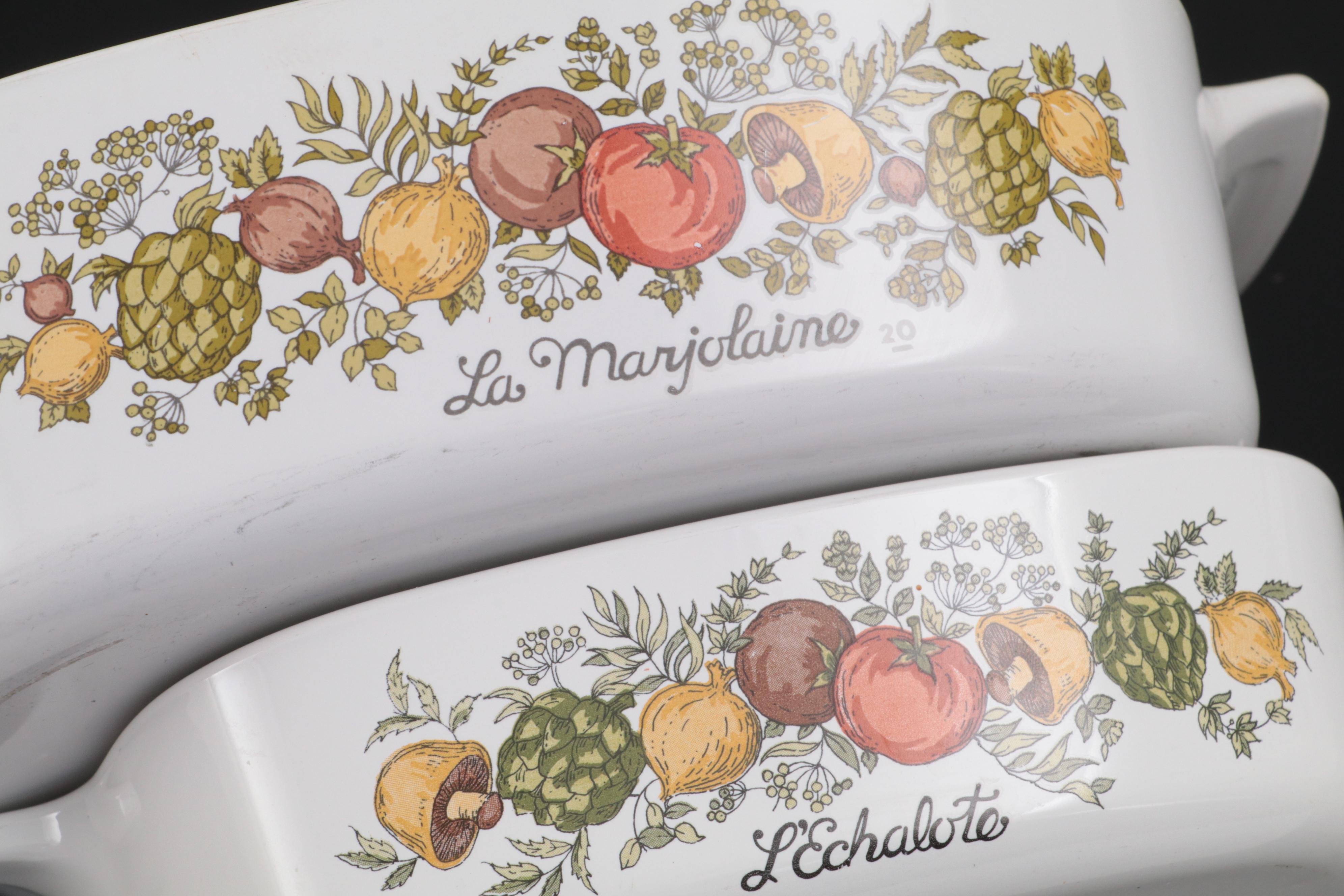 Corning Ware "Spice of Life" Ceramic Bakeware, Late 20th Century