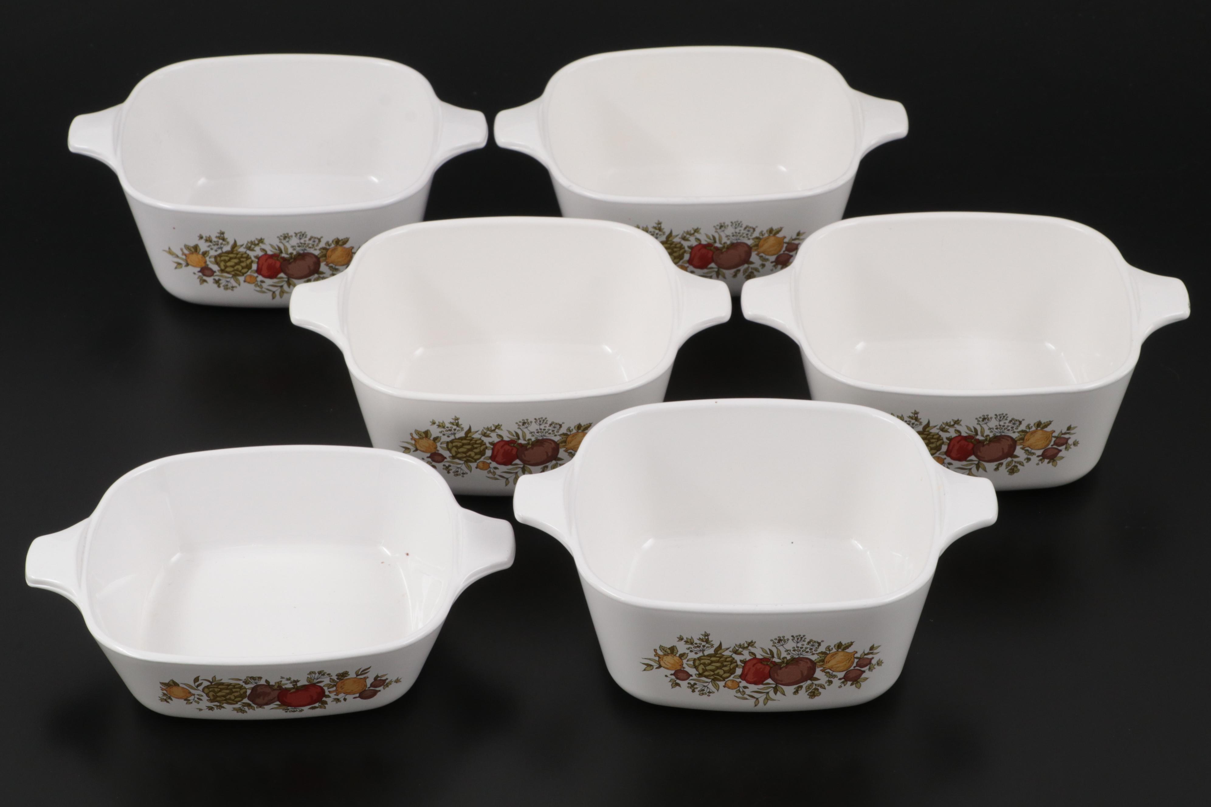 Corning Ware "Spice of Life" Ceramic Bakeware, Late 20th Century