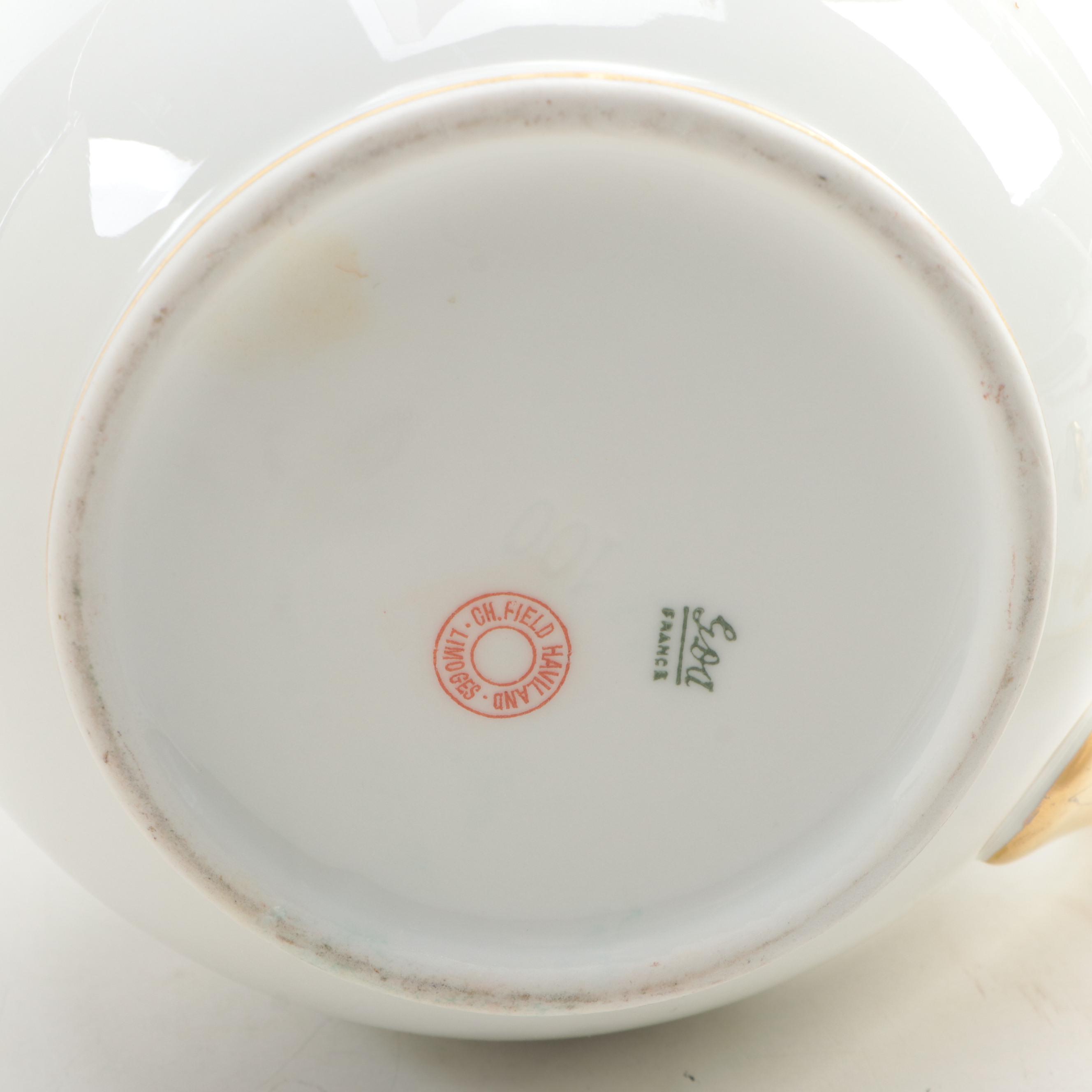 Haviland Limoges Pitcher and Tray with Other Porcelain Tableware