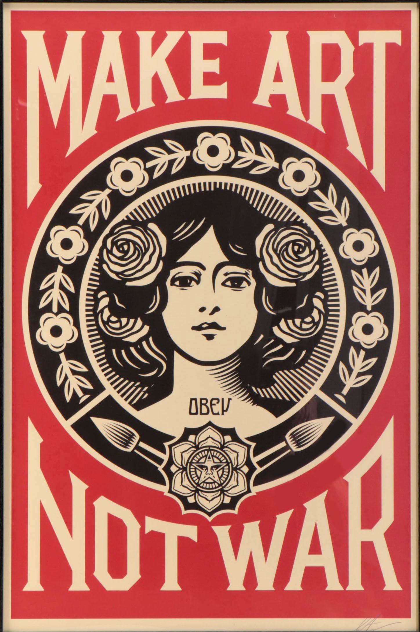 Shepard Fairey Offset Print "Make Art Not War," 21st Century