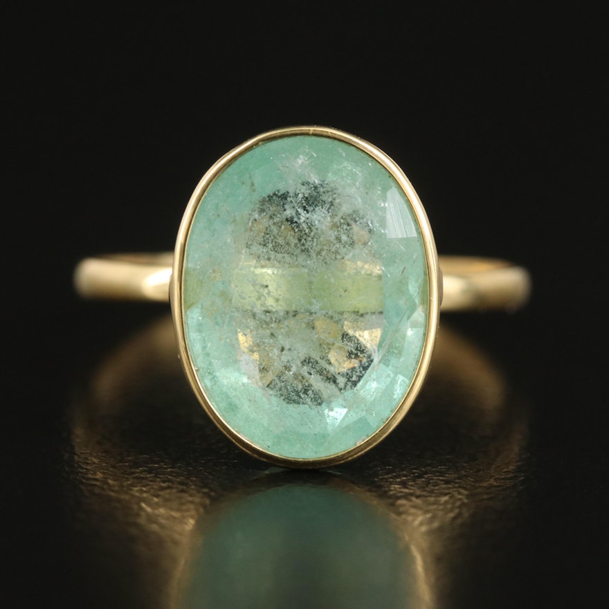 14K 6.08 CT Emerald Ring