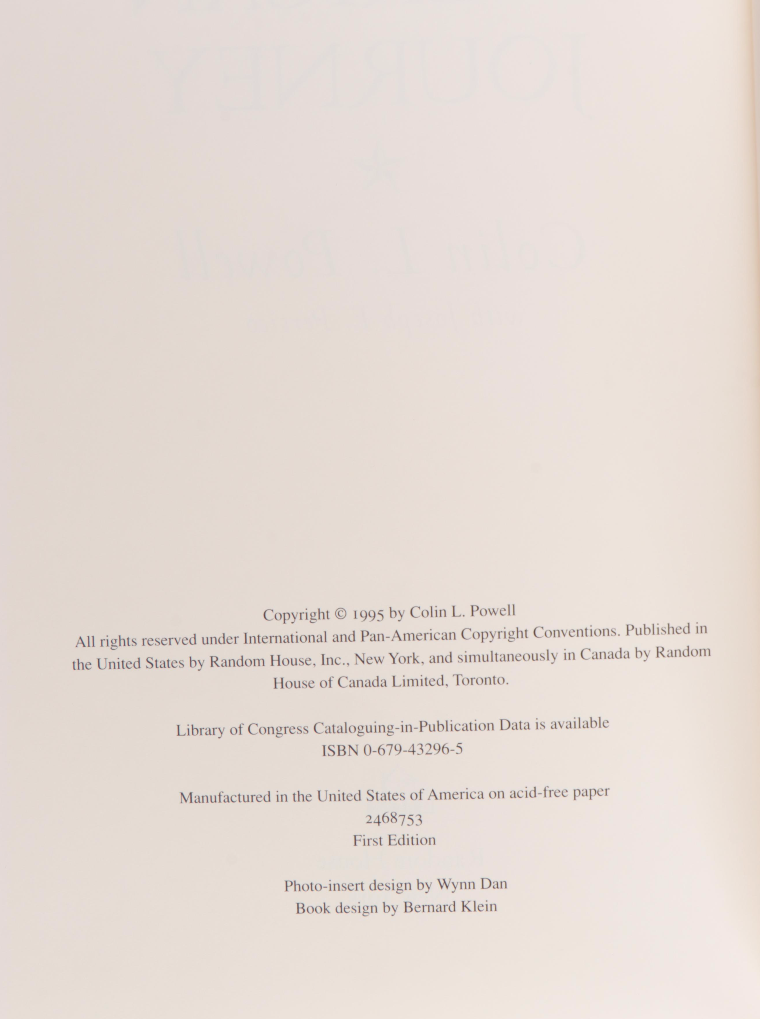 Signed First Edition "My American Journey" by Colin L. Powell, 1995