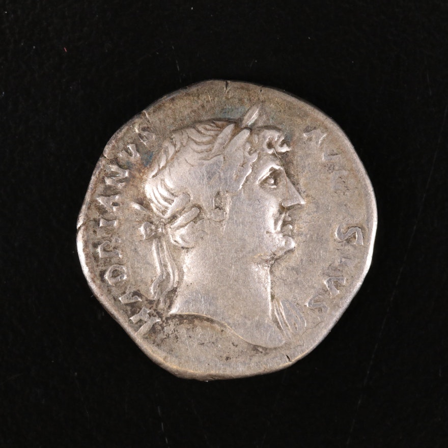 Ancient Roman Imperial AR Denarius of Hadrian, ca. 117 AD