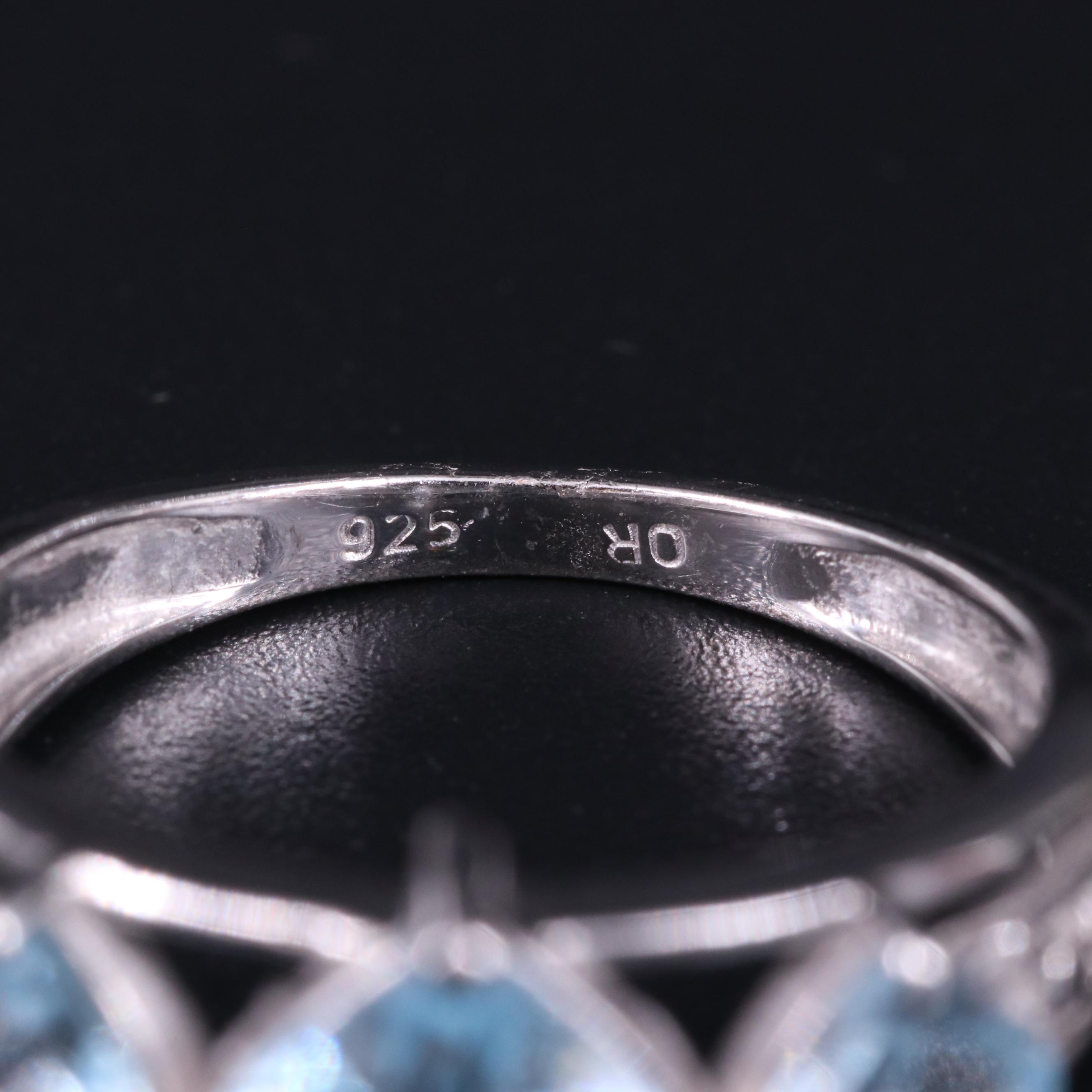 Gemstone Ring Trio Including Sterling, Garnet and Diamond