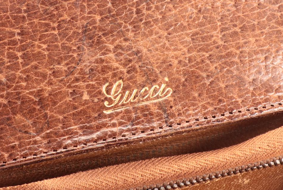 Gucci Bag in Cinghiale Leather with Carved Wood Top-Handle and Closure, Vintage