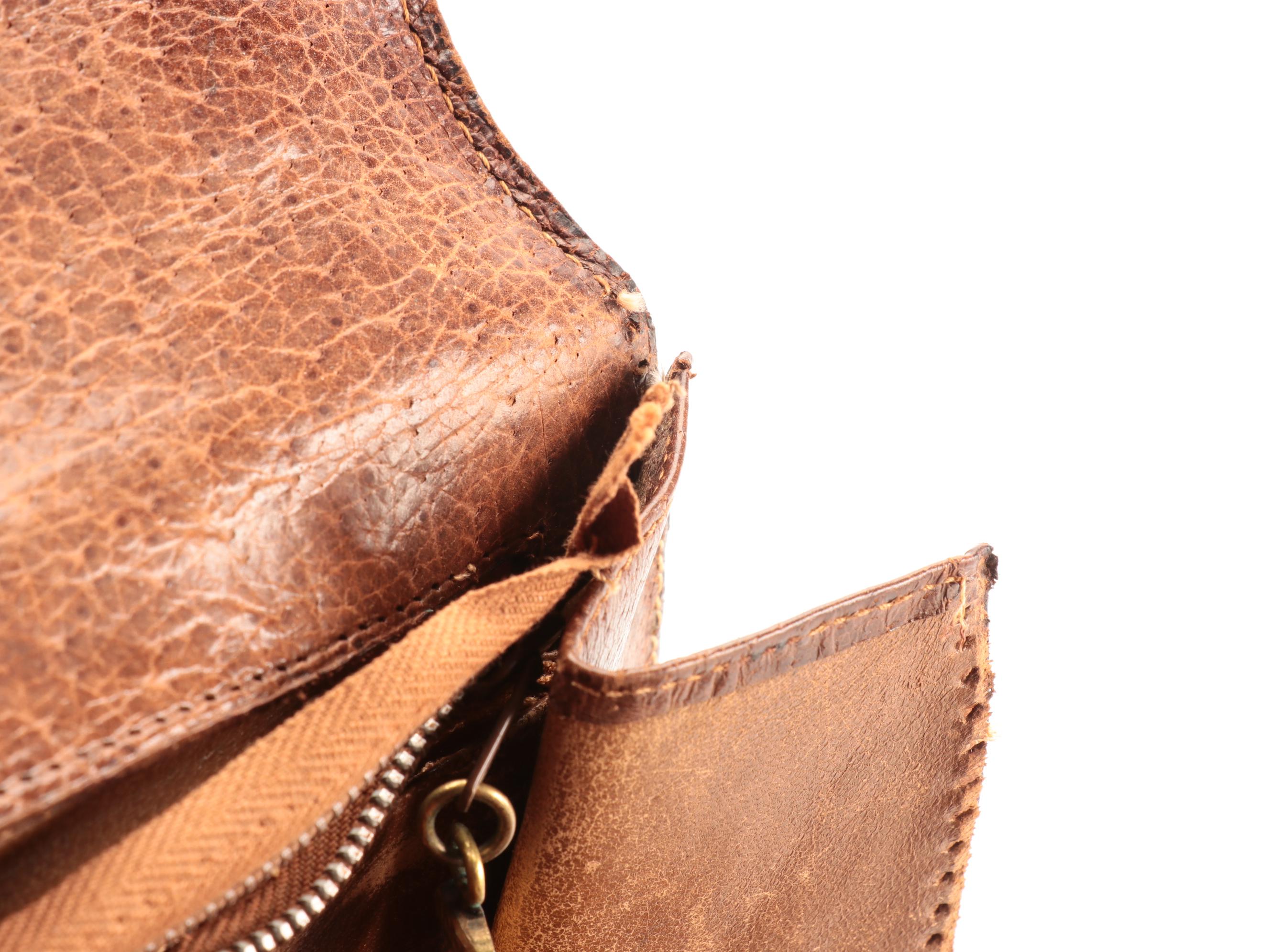 Gucci Bag in Cinghiale Leather with Carved Wood Top-Handle and Closure, Vintage