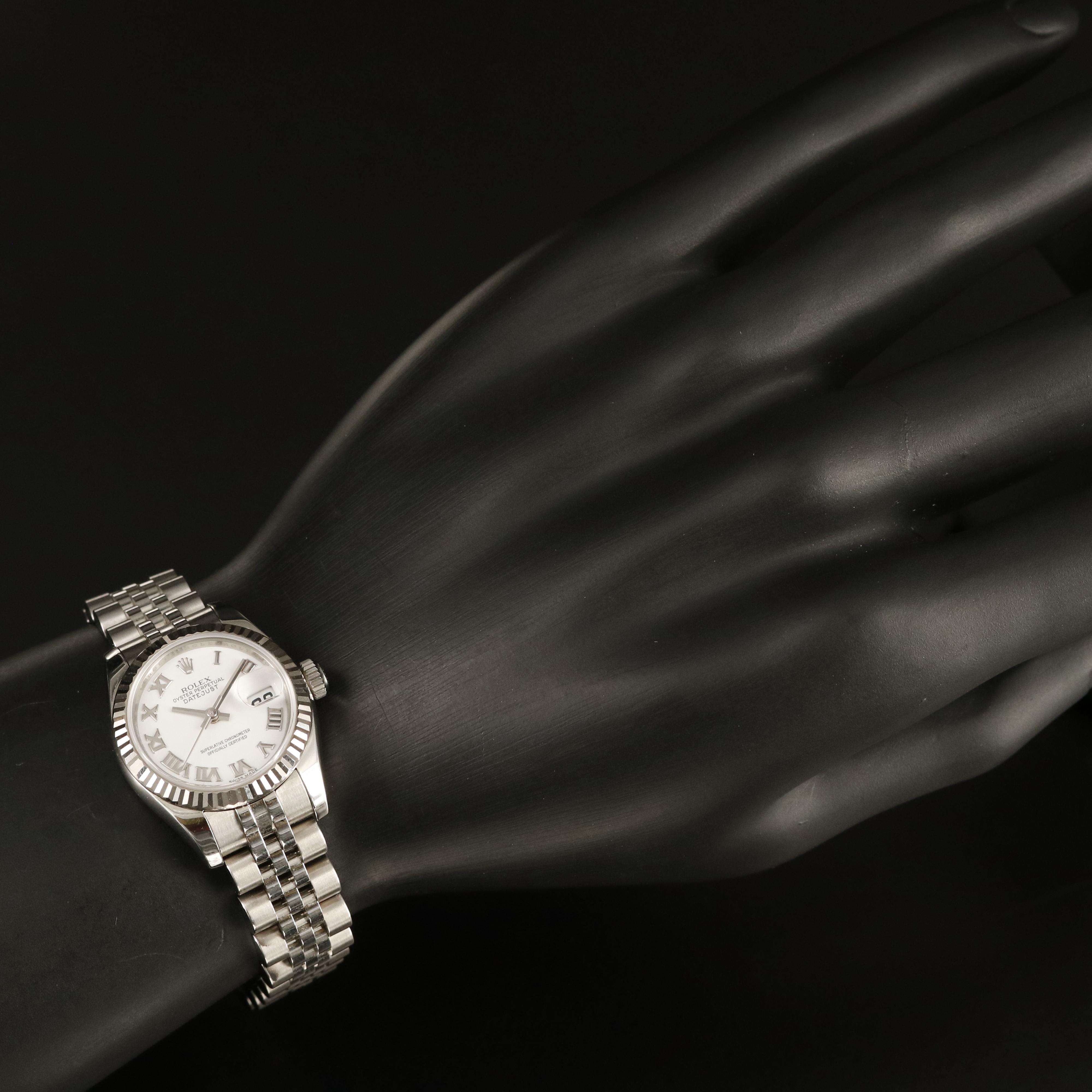 Rolex Datejust 18K and Stainless Steel Watch with Roman Dial