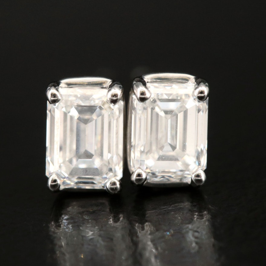 Platinum 1.01 CTW Internally Flawless Diamond Stud Earrings with GIA Reports