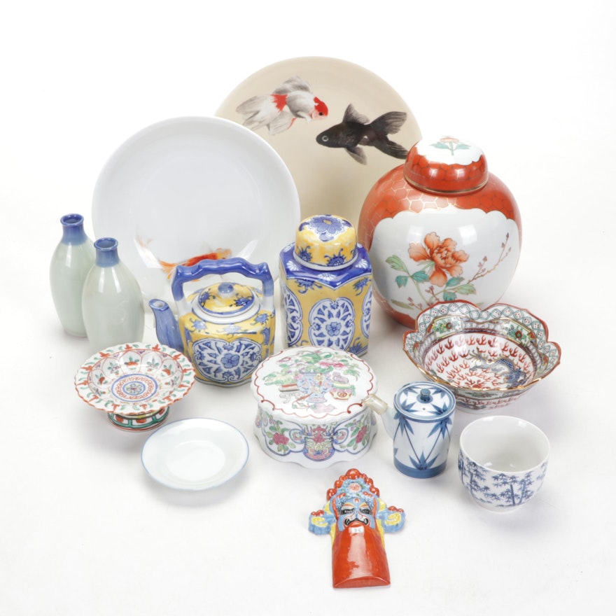 Chinese and Japanese Porcelain Vases and Other Tableware