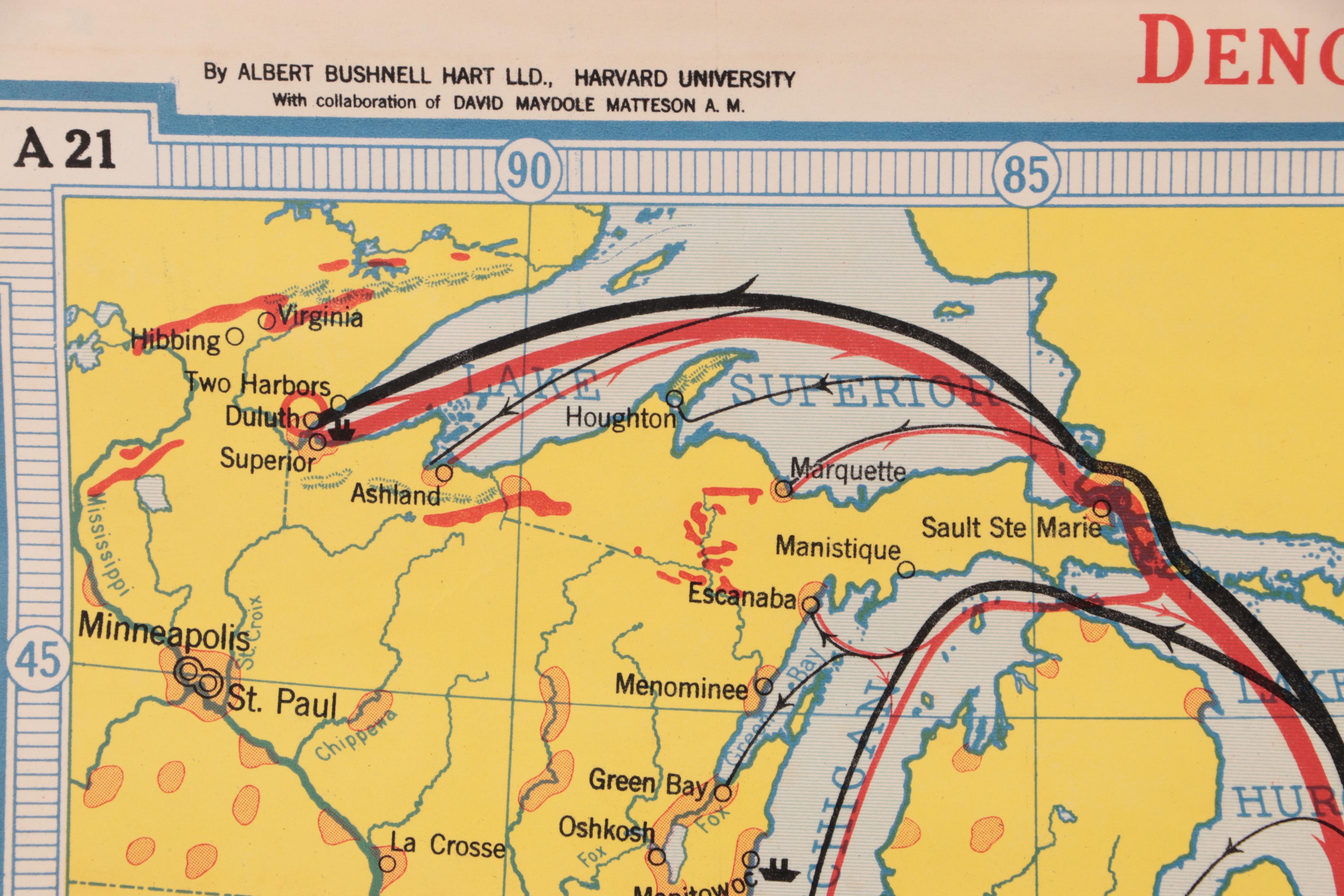 Denoyer-Geppert School Map "Industrial United States," Mid-20th Century